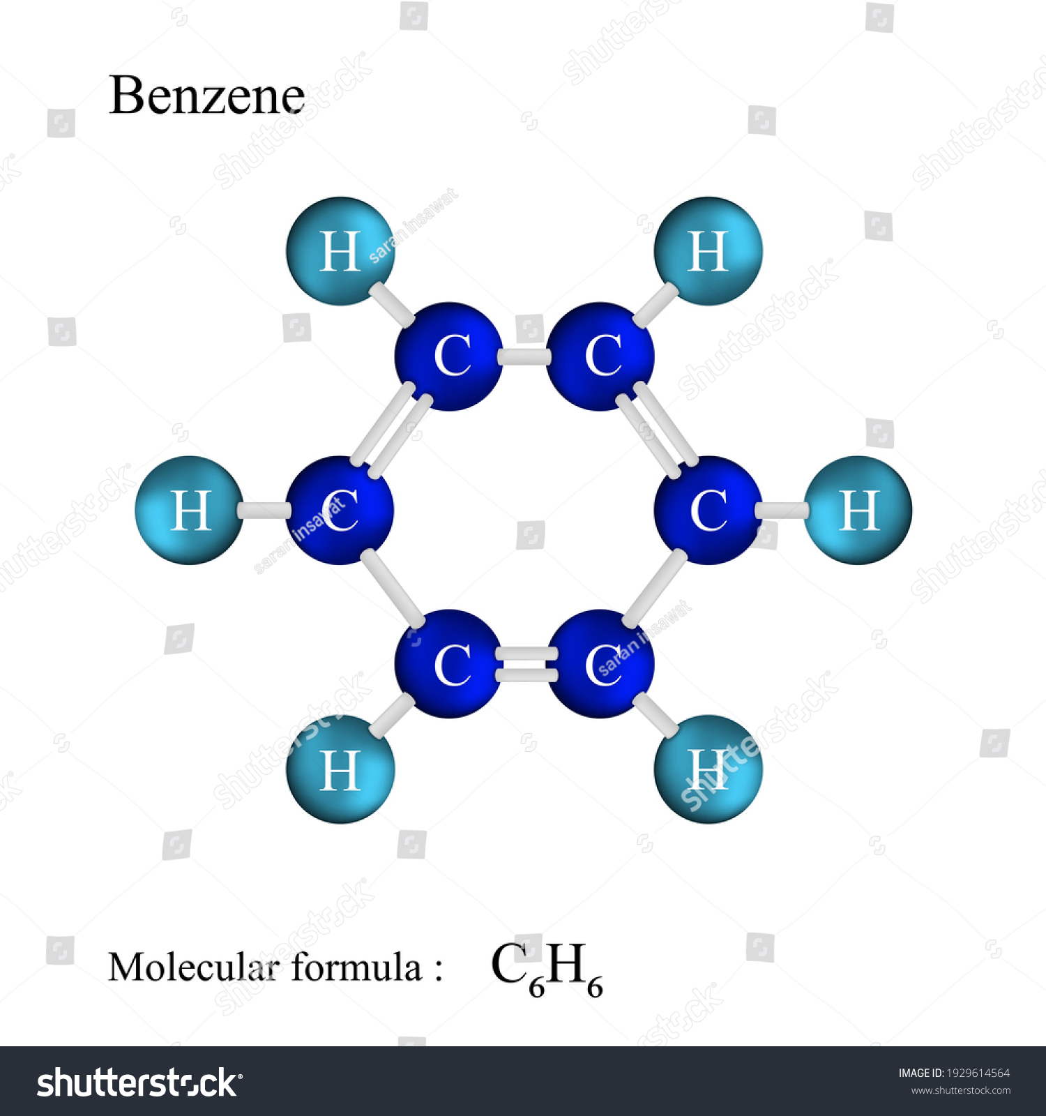 Lewis Structural Formula Benzene Molecular Formula Stock Vector ...