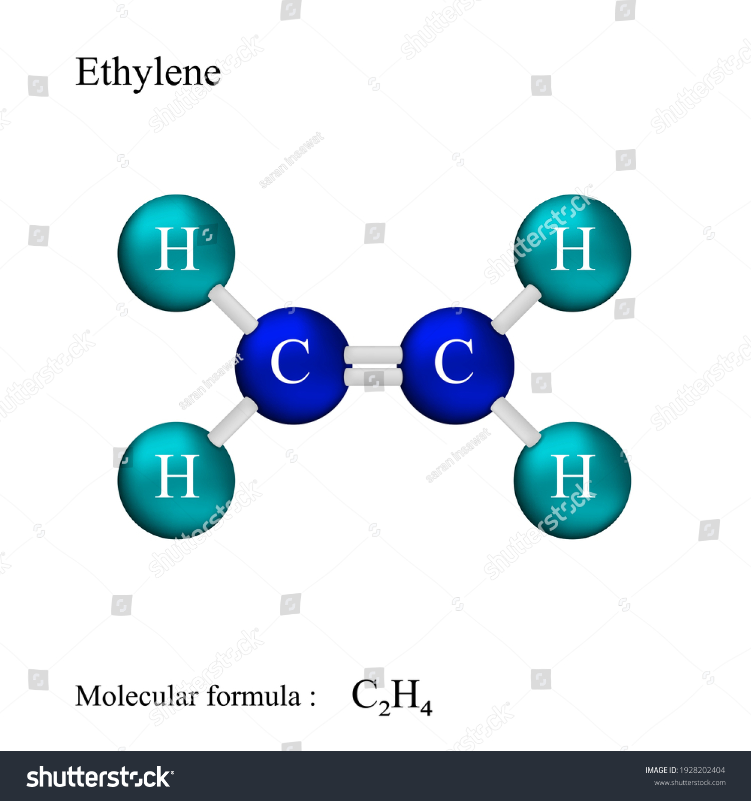 Lewis Structural Formula Ethylene Molecular Formula Stock Vector ...