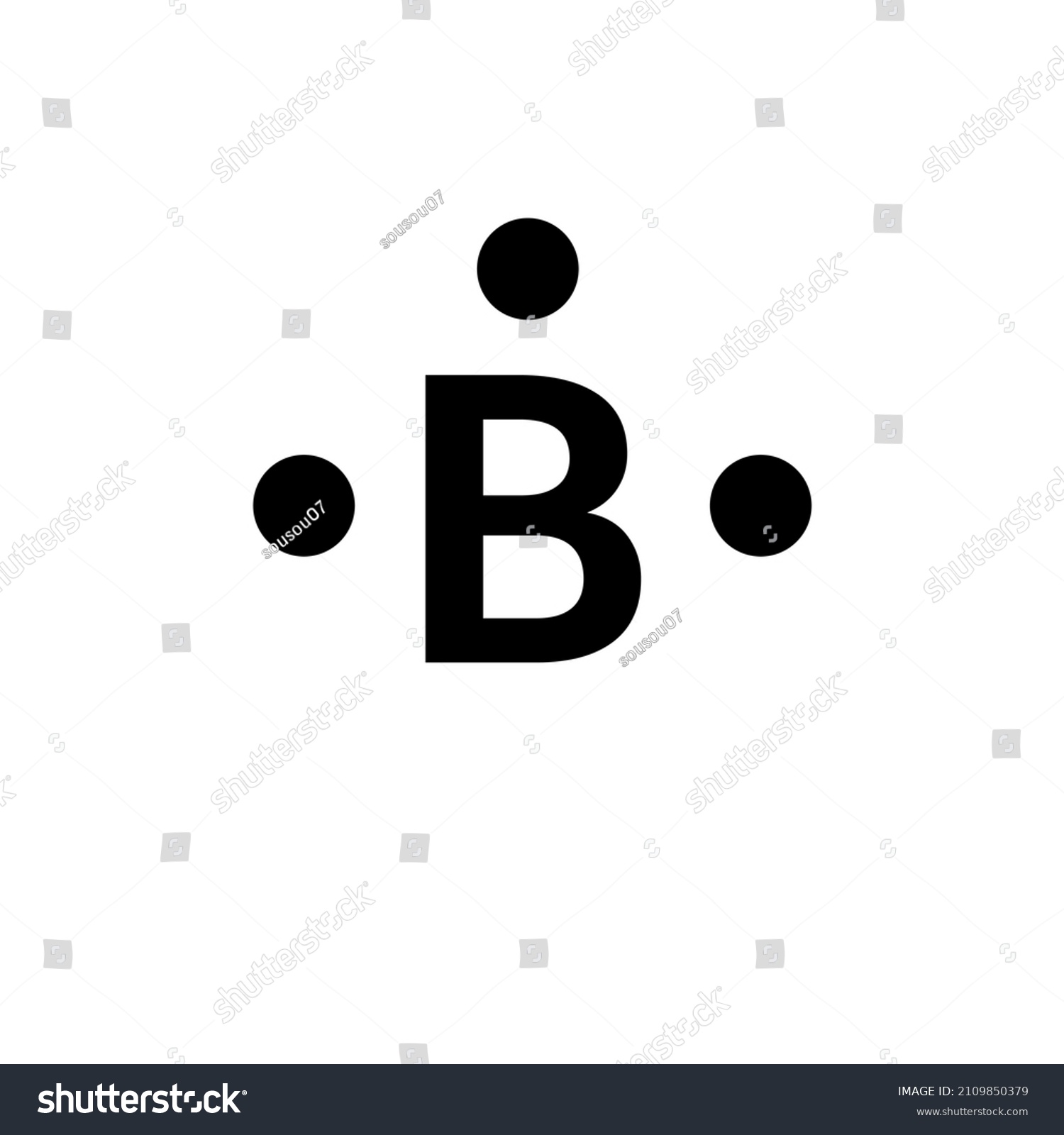 Lewis Structure Boron B Stock Vector (Royalty Free) 2109850379