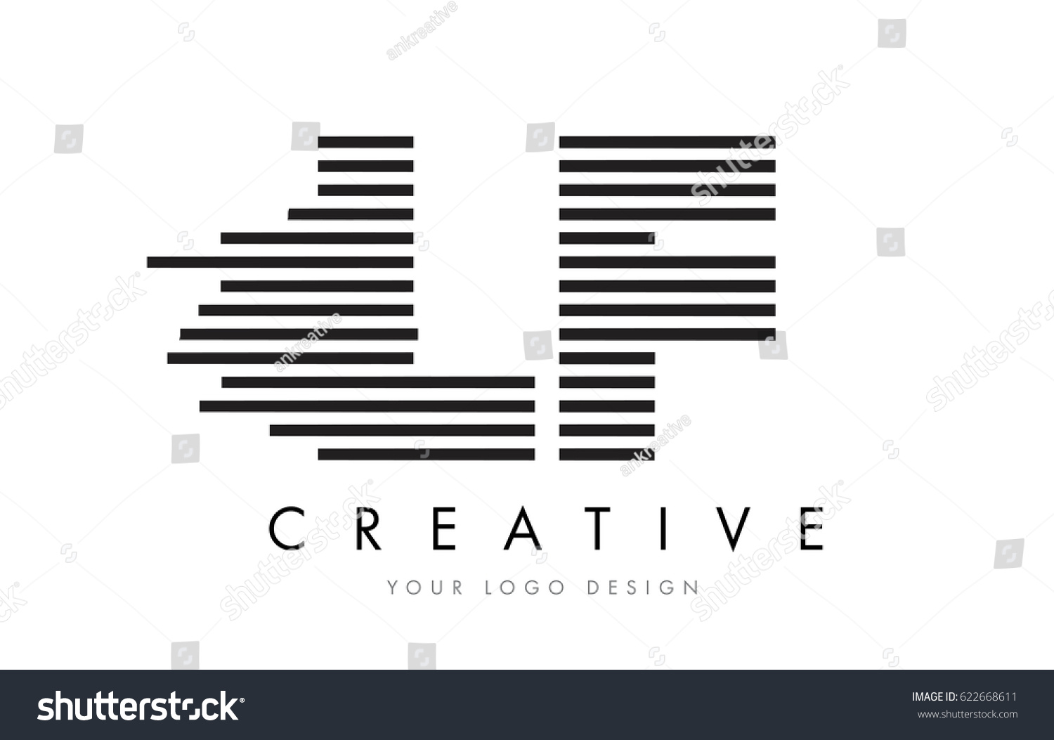 Lf L F Zebra Letter Logo Stock Vector (Royalty Free) 622668611 ...