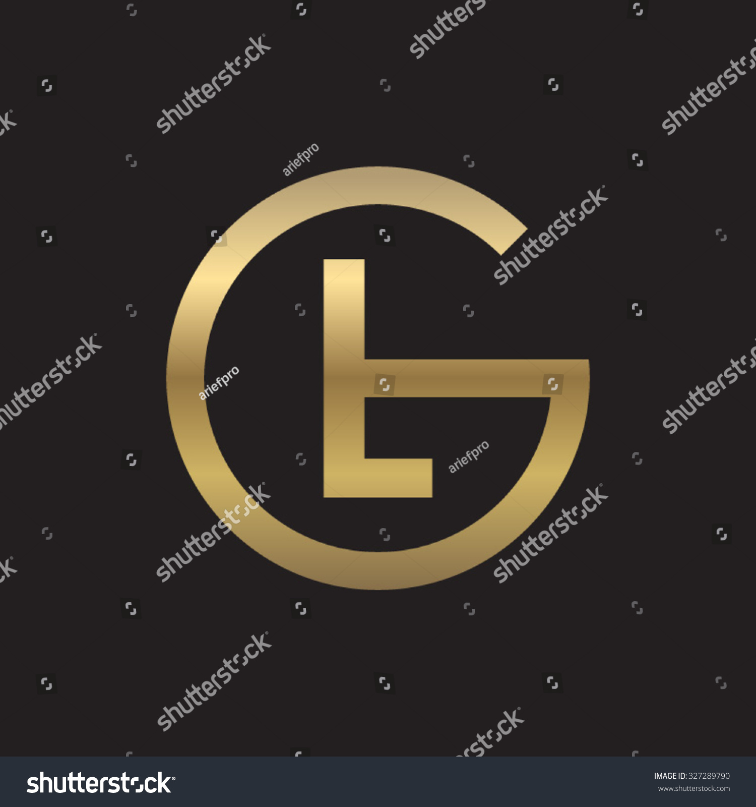 Lg Or Gl Letters, Golden Circle G Shape Stock Vector Illustration ...