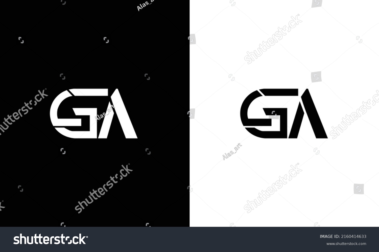 Lga Gla Logo Design Template Vector Stock Vector (Royalty Free ...