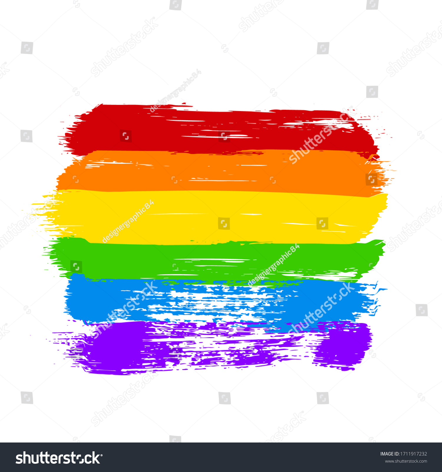 Lgbt Community Flag Acrylic Brush Strokes Stock Vector Royalty Free 1711917232