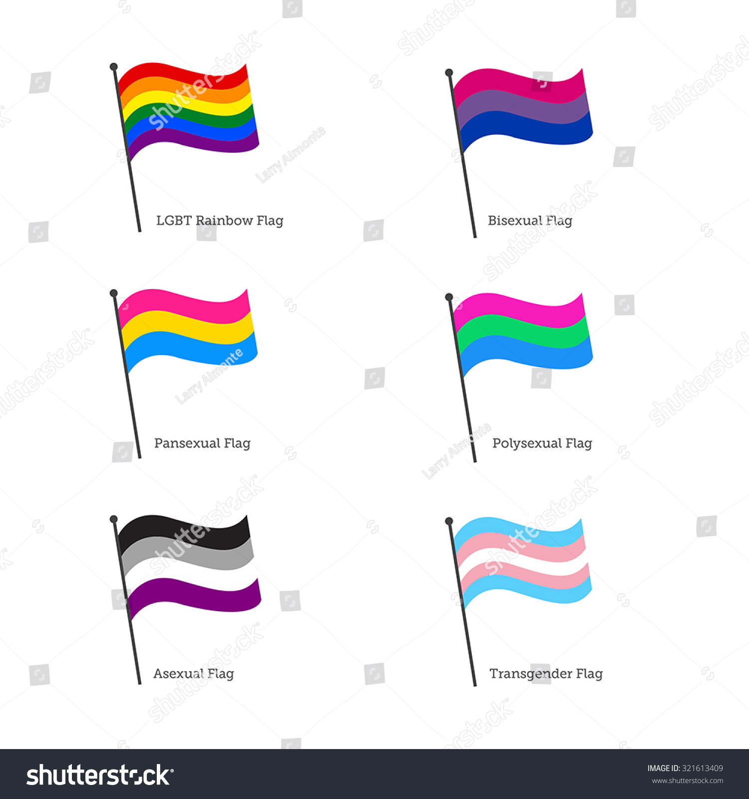 Lgbt Flags (Flag Pole Style), 6 Flags Representing Lgbt Rainbow Flag ...