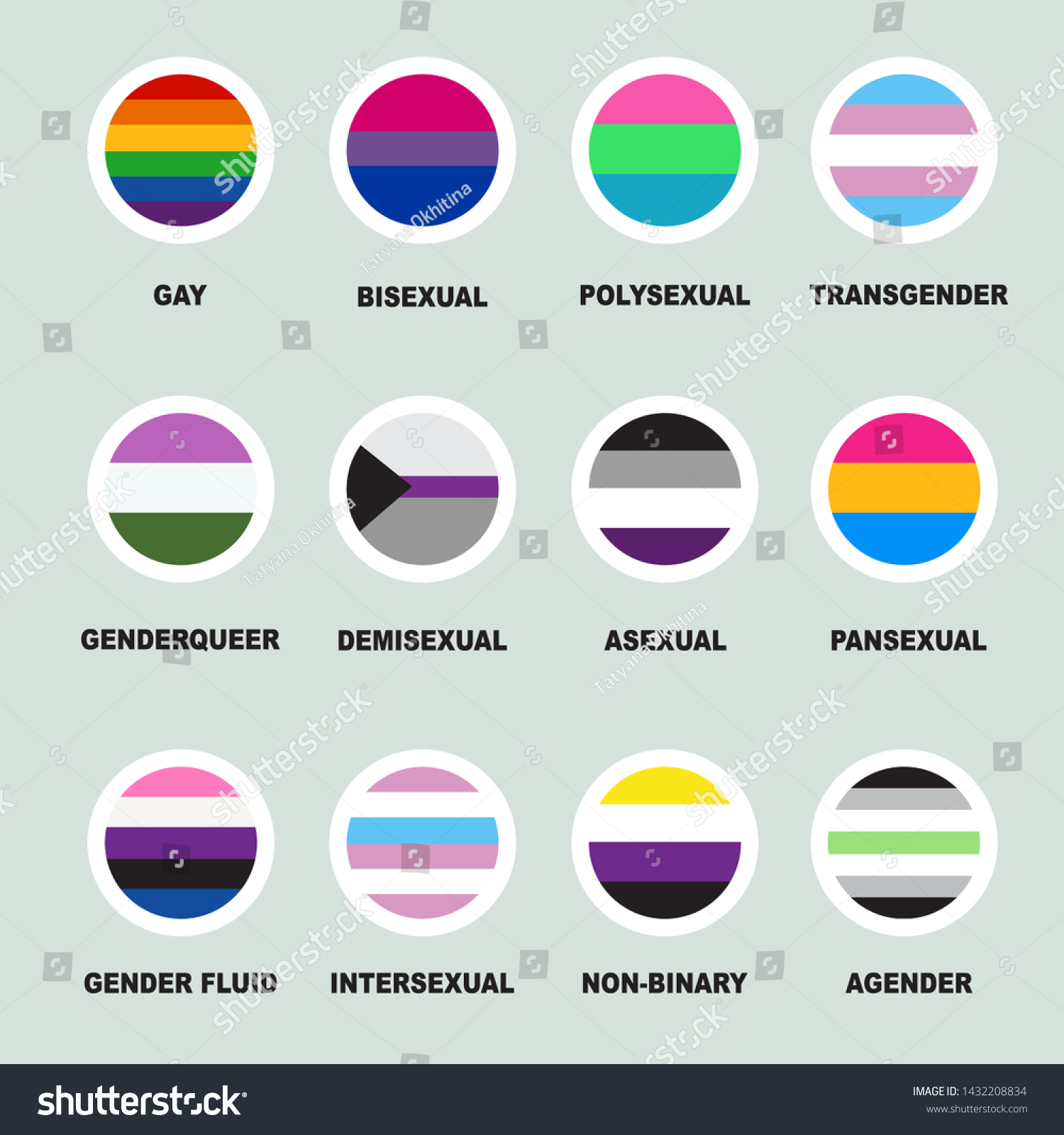 Lgbt Flags Set Gay Pride Symbols Stock Vector (Royalty Free) 1432208834 ...