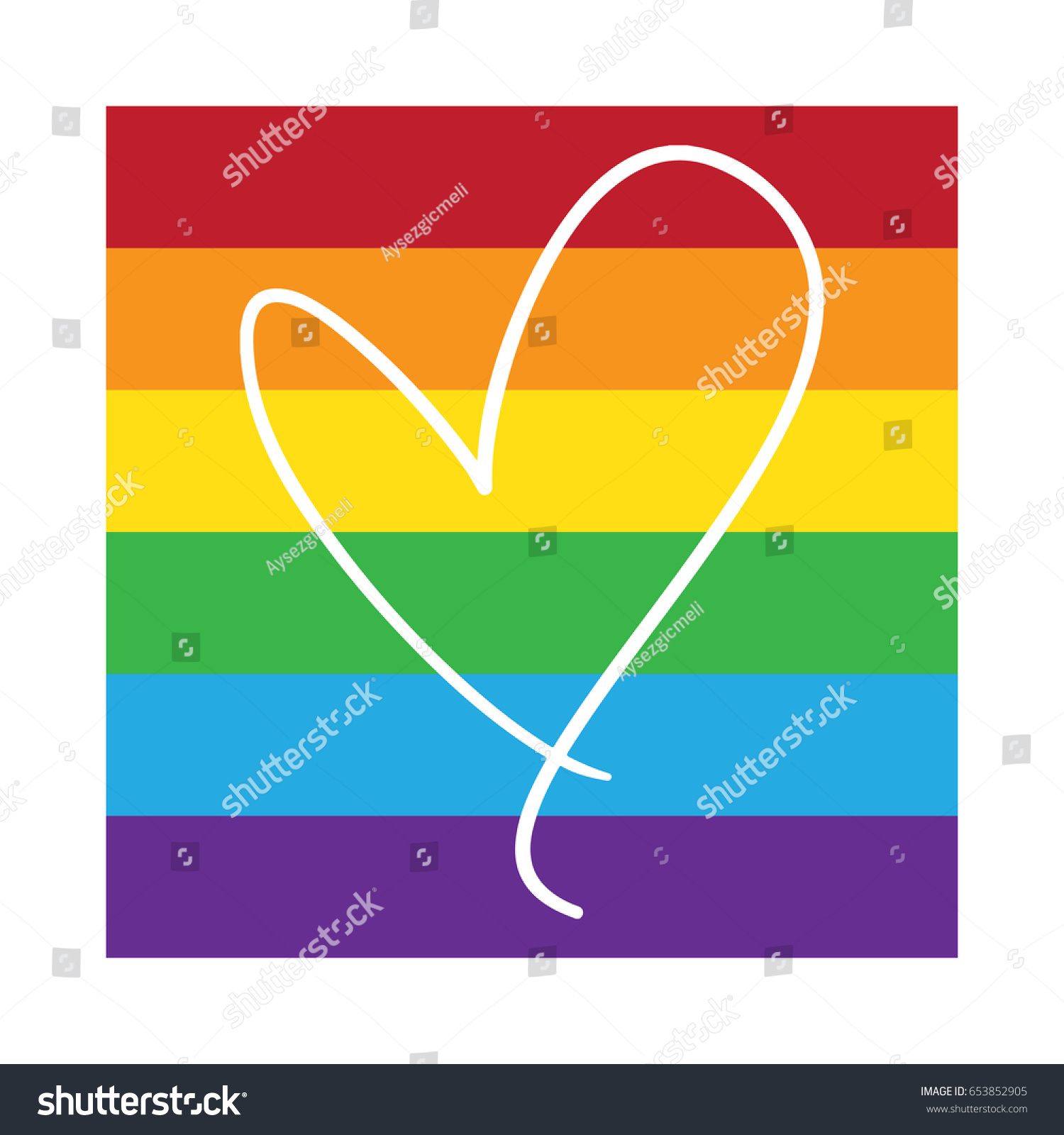 Lgbt Gay Pride Rainbow Flag Design Stock Vector (Royalty Free) 653852905