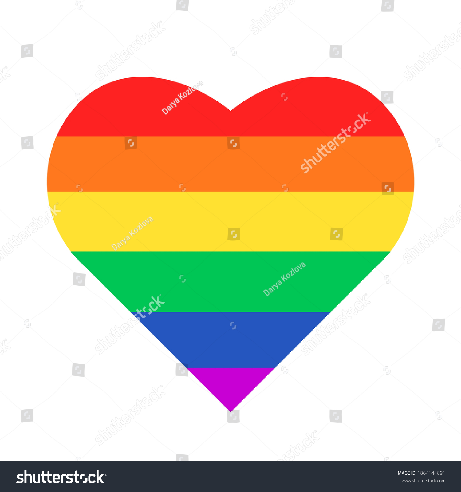 Lgbt Movement Pride Flag Heart Rainbow Stock Vector Royalty Free 1864144891 Shutterstock