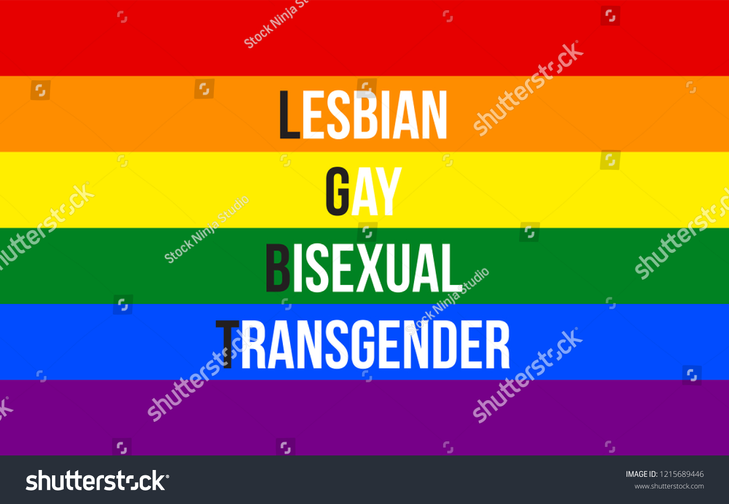 Lgbt Official Pride Flag Abbreviation Lesbian Stock Vector Royalty Free