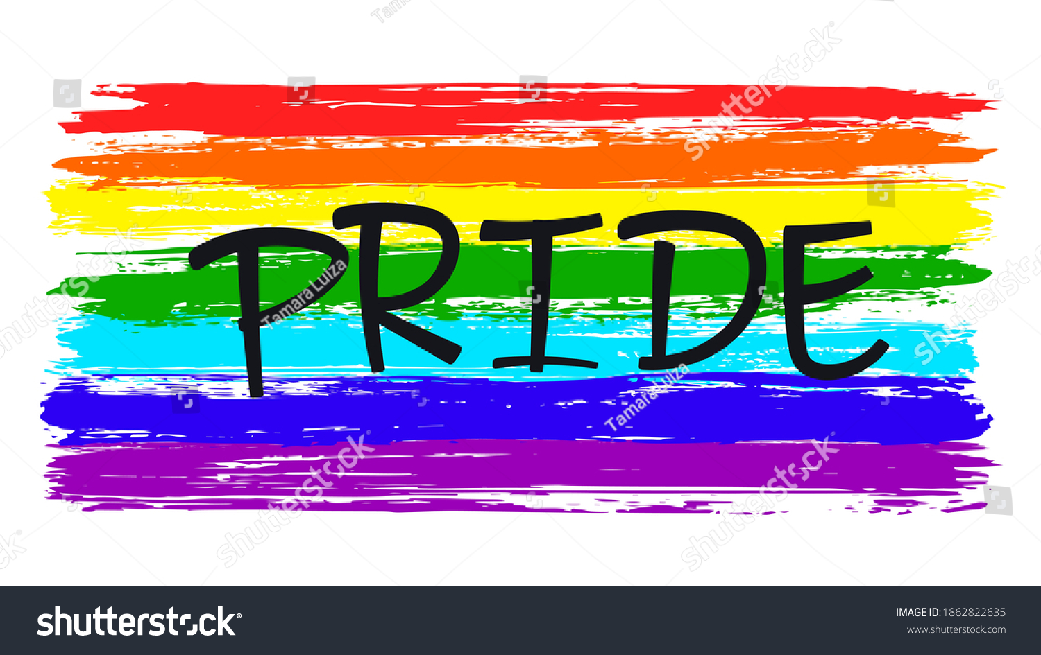 Lgbt Pride Flag Hand Drawn Brush Stock Vector (Royalty Free) 1862822635