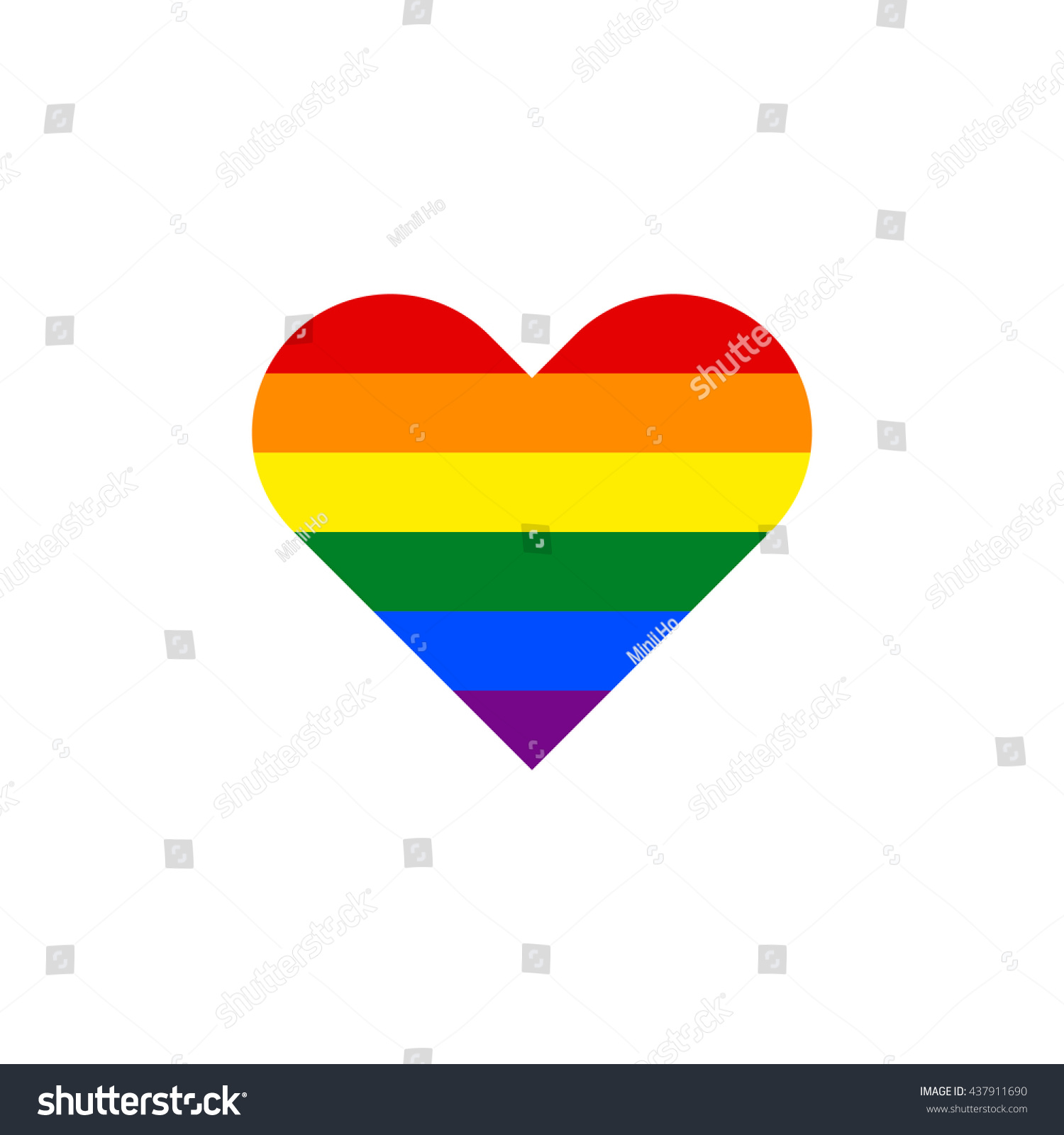 Lgbt Pride Flag Heart Shaped On Vector De Stock Libre De Regalías 437911690 Shutterstock