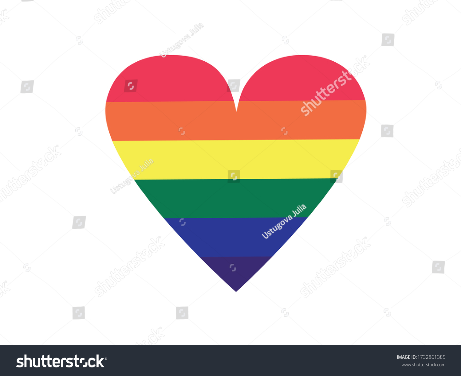 Lgbt Pride Lettering Rainbow Heart Month Stock Vector Royalty Free 1732861385 Shutterstock