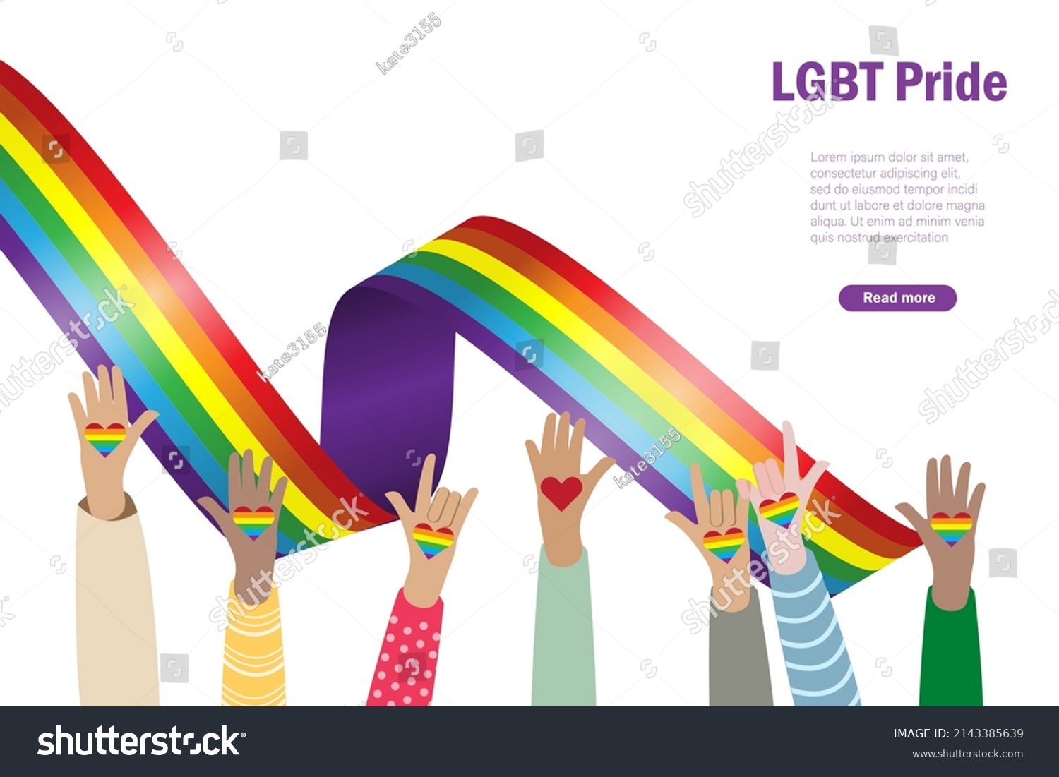 Lgbt Pride Month Diversity Hands Draw Stock Vector Royalty Free