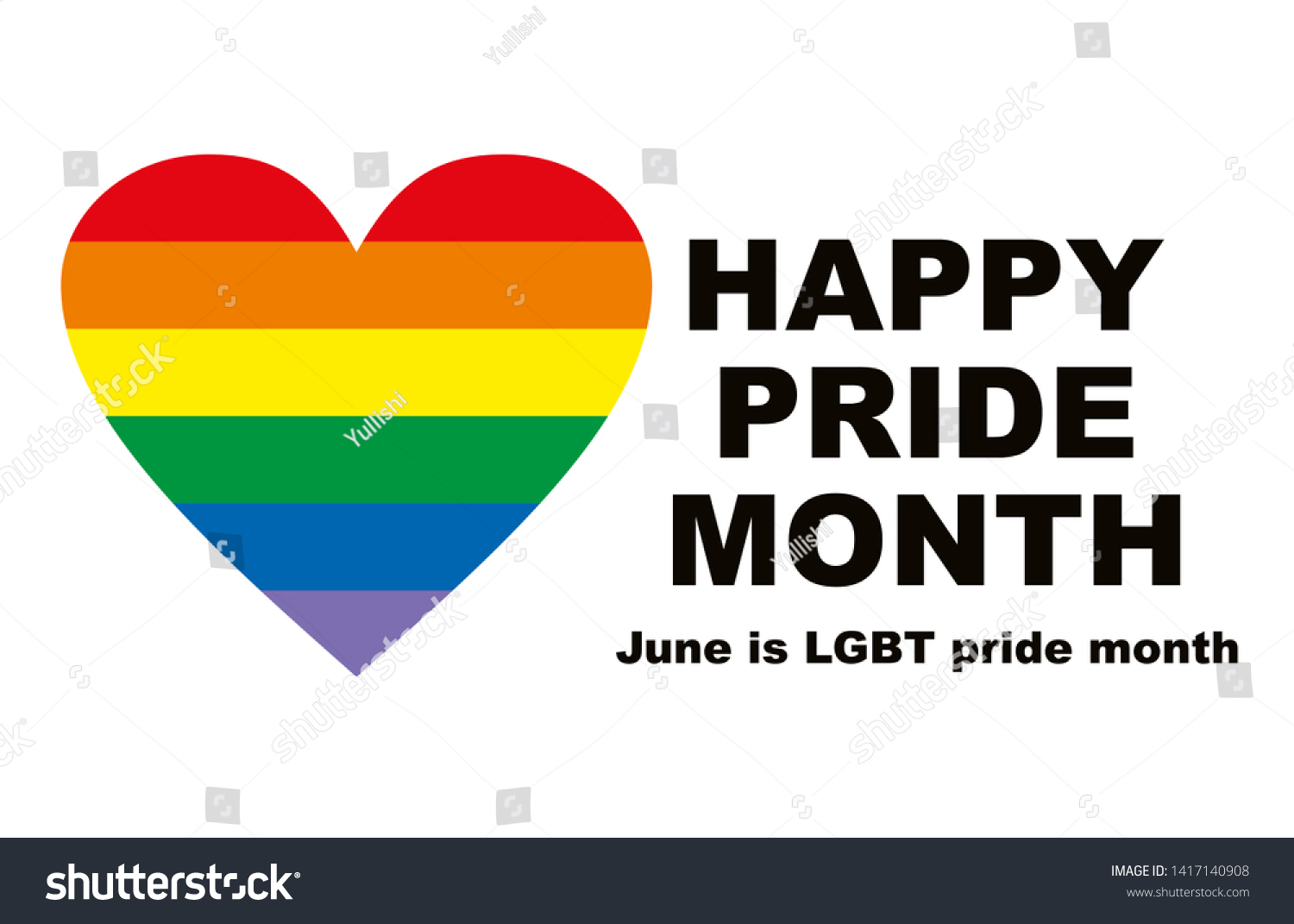 Lgbt Pride Month Heart Multicolored Flag Stock Vector Royalty Free 1417140908 Shutterstock