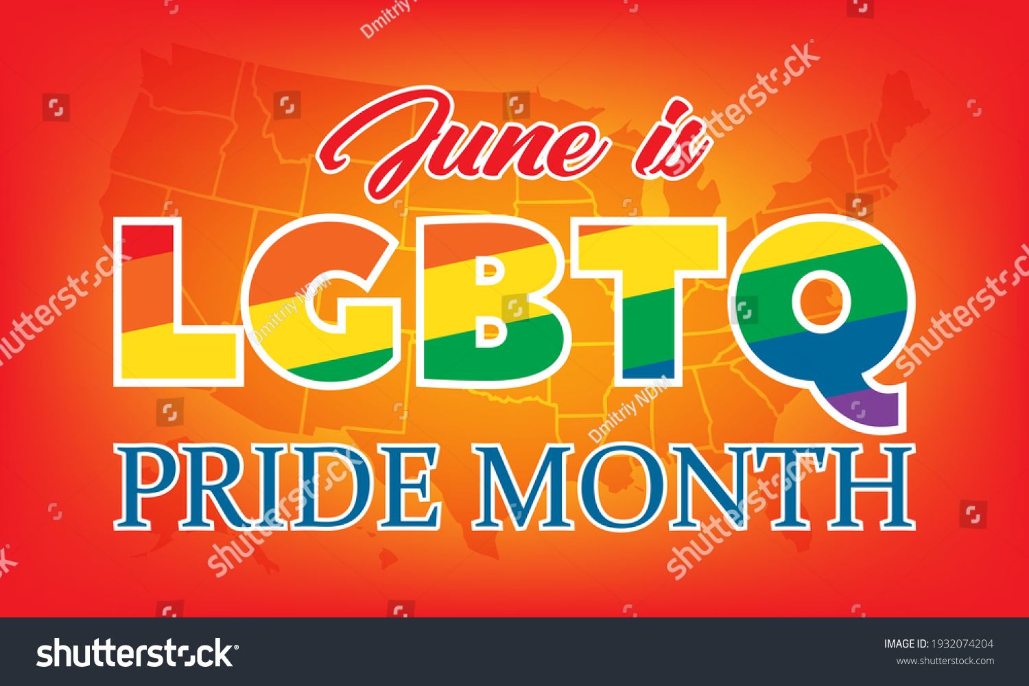 Lgbt Pride Month June Lgbt Flag Stock Vector (Royalty Free) 1932074204