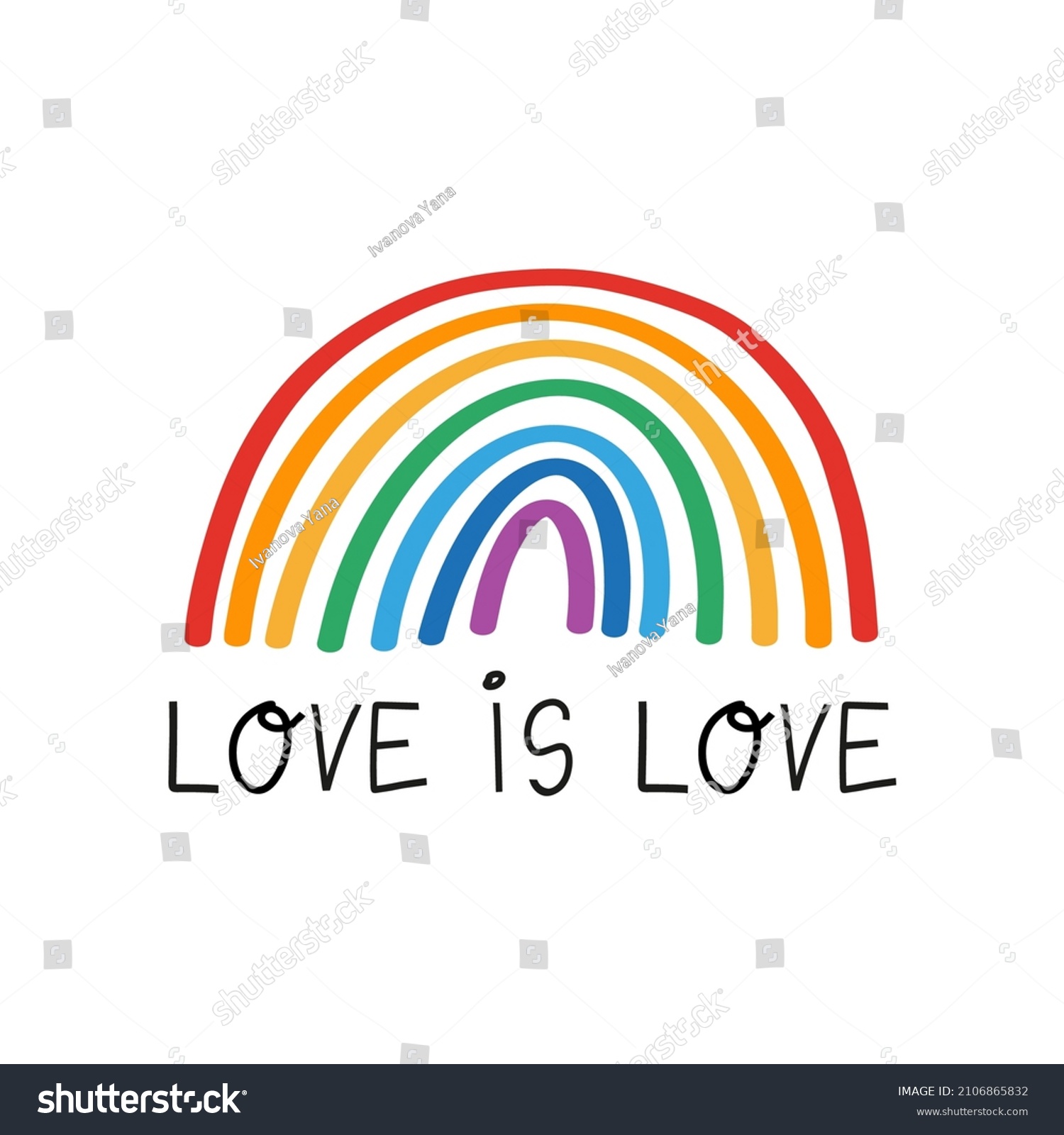 Lgbt Pride Month June Love Love Stock Vector (Royalty Free) 2106865832 ...