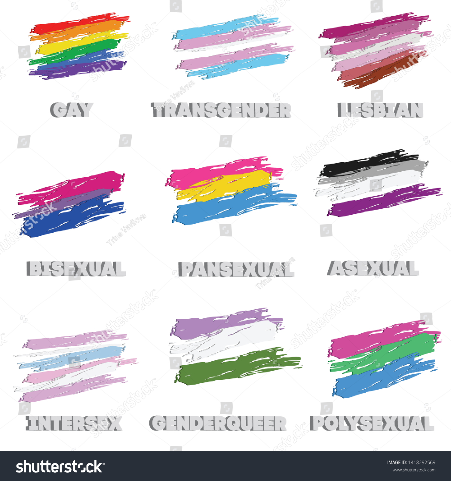 Lgbtq Pride Flags Lgbt Gay Lesbian Stock Vector Royalty Free