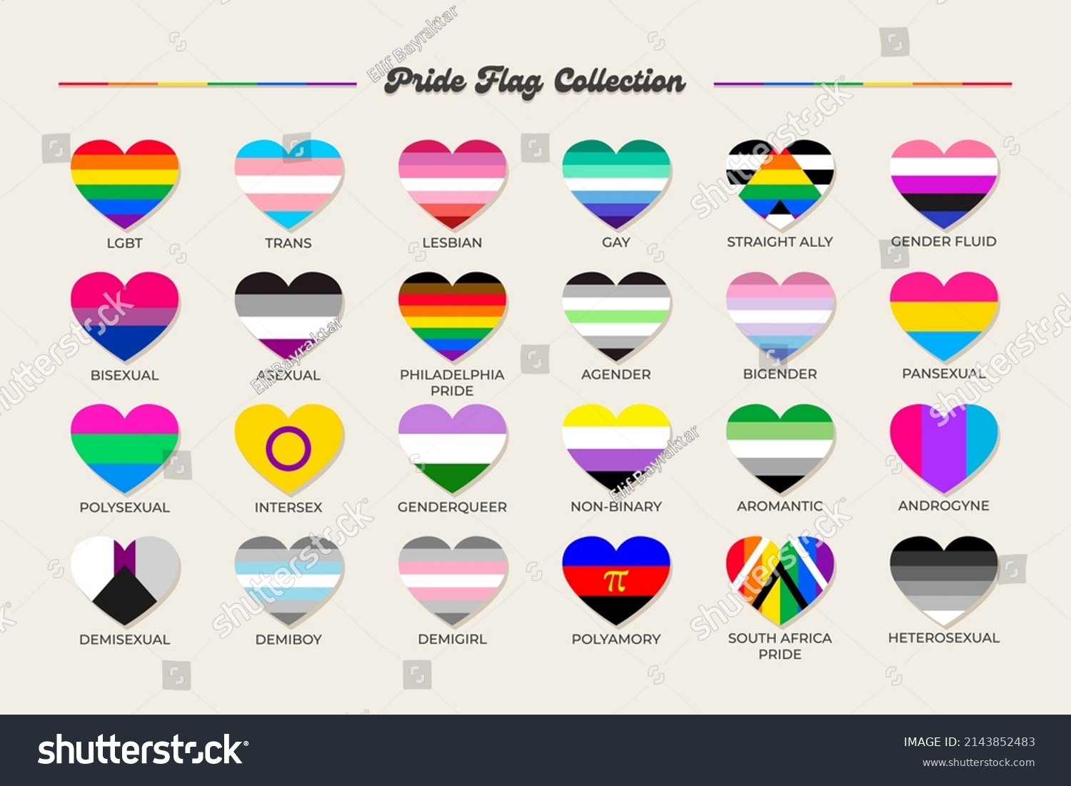 Lgbtq Sexual Identity Pride Flags Collection Stock Vector Royalty Free 2143852483
