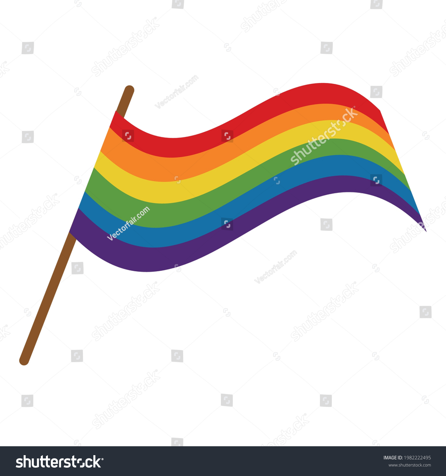 Lgtbiq Pride Flag Pole Stock Vector Royalty Free 1982222495