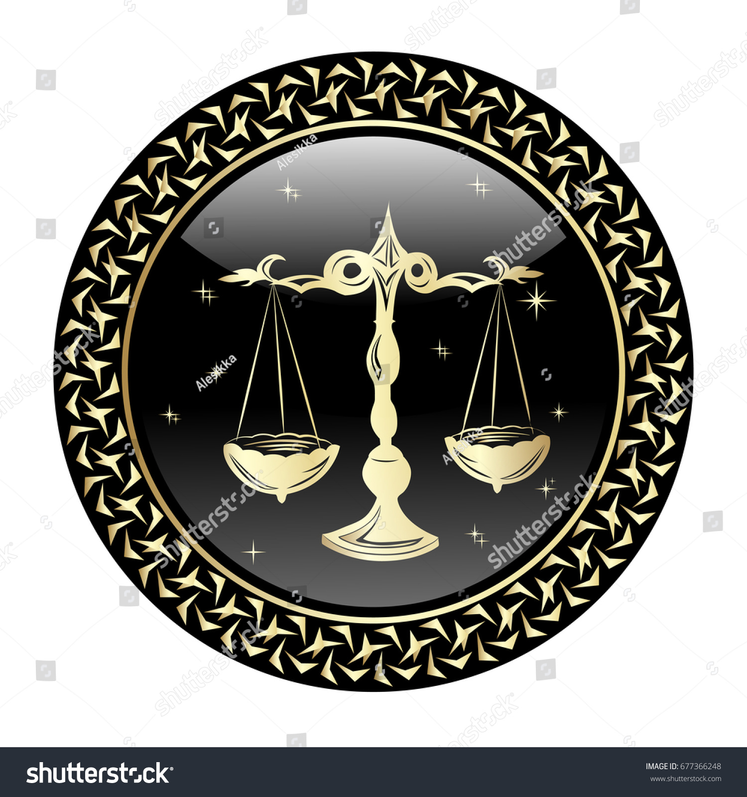 Libra Zodiac Sign Circle Frame Vector Stock Vector (Royalty Free ...