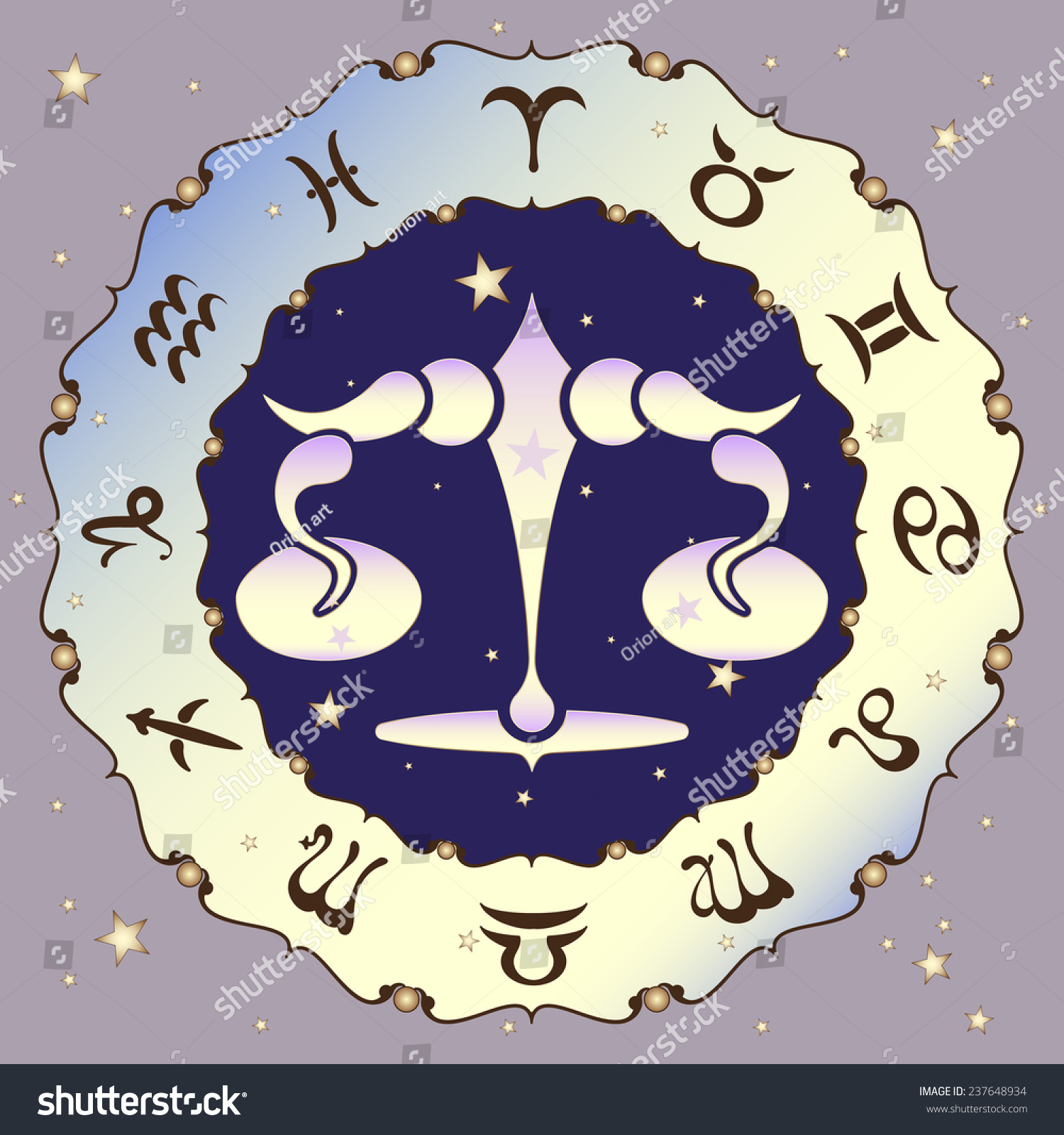 Libra Zodiac Sign Vector Illustration Stock Vector (Royalty Free ...