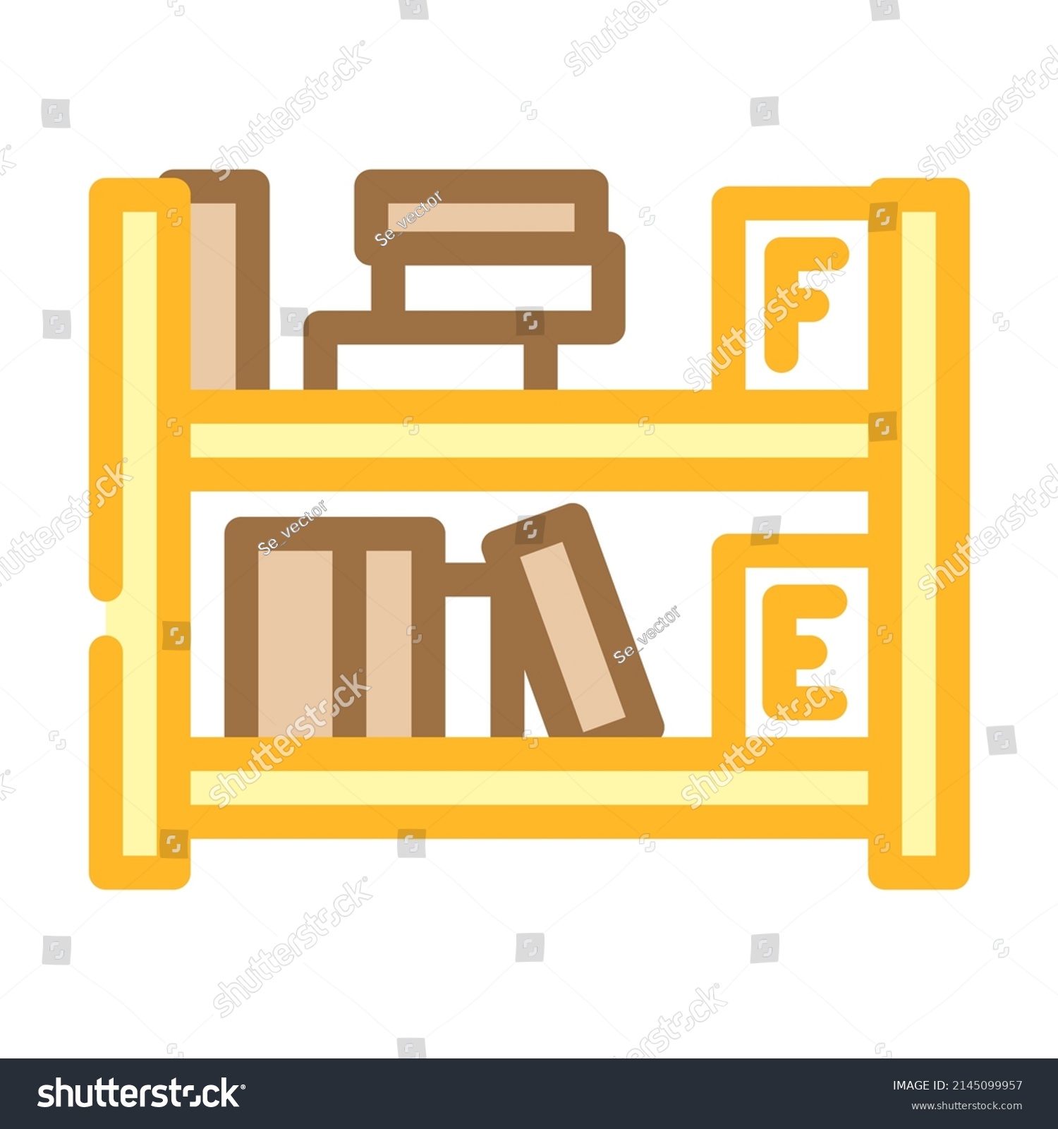 Library Shelf Color Icon Vector Library Stock Vector (Royalty Free) 2145099957 Shutterstock