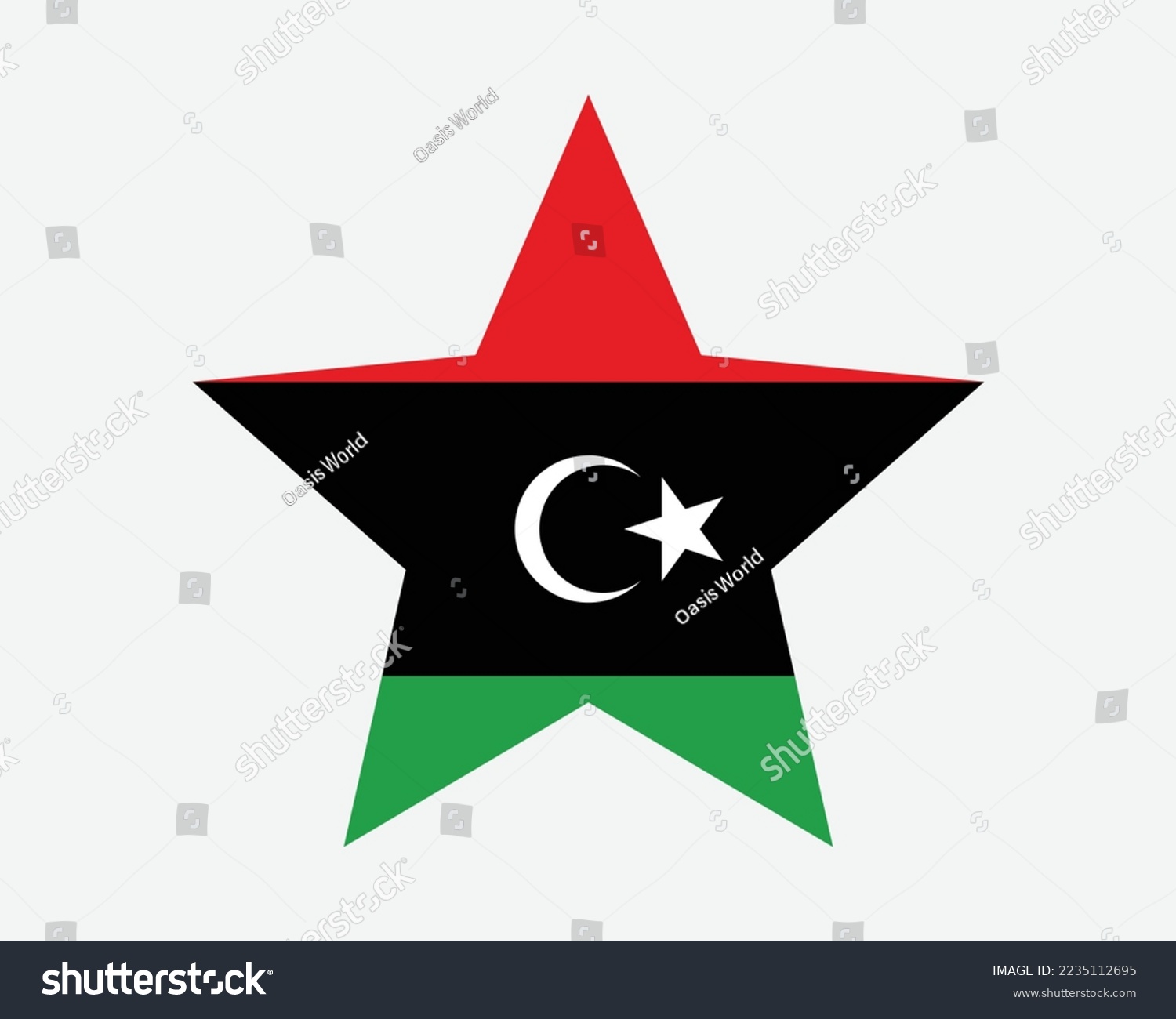 SVG of Libya Star Flag. Libyan Star Shape Flag. Country National Banner Icon Symbol Vector Flat Artwork Graphic Illustration svg