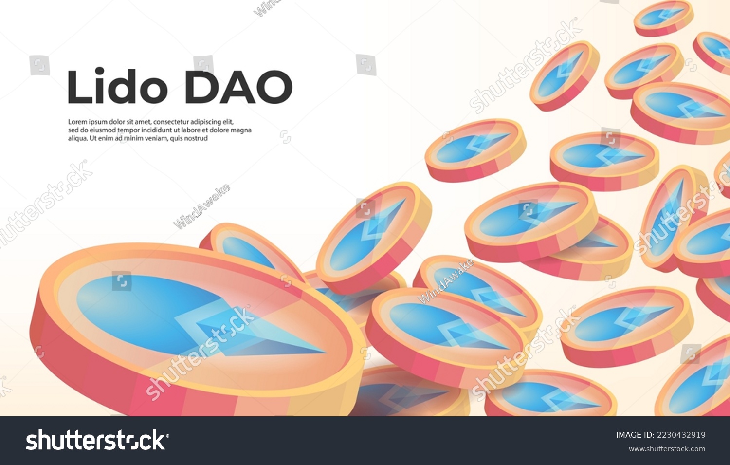 SVG of Lido DAO (LDO) cryptocurrency concept banner background. svg