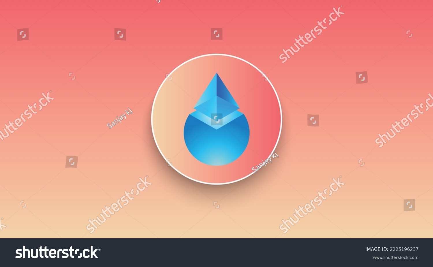 SVG of Lido DAO, LDO Token cryptocurrency logo on isolated background with copy space. 3d vector illustration of Lido DAO, LDO token icon banner. svg