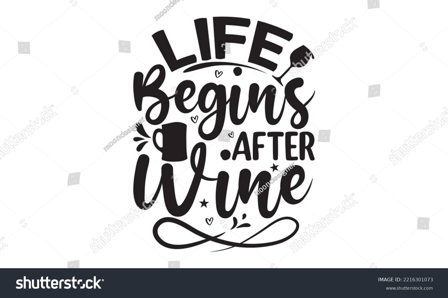 SVG of Life begins after wine - Alcohol SVG T Shirt design, Girl Beer Design, Prost, Pretzels and Beer, Vector EPS Editable Files, Alcohol funny quotes, Oktoberfest Alcohol SVG design,  EPS 10 svg