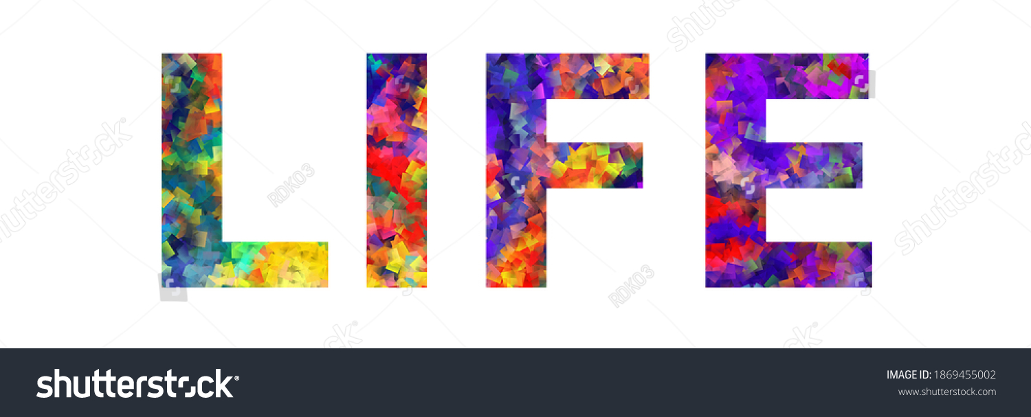 life-colorful-typography-text-banner-vector-stock-vector-royalty-free