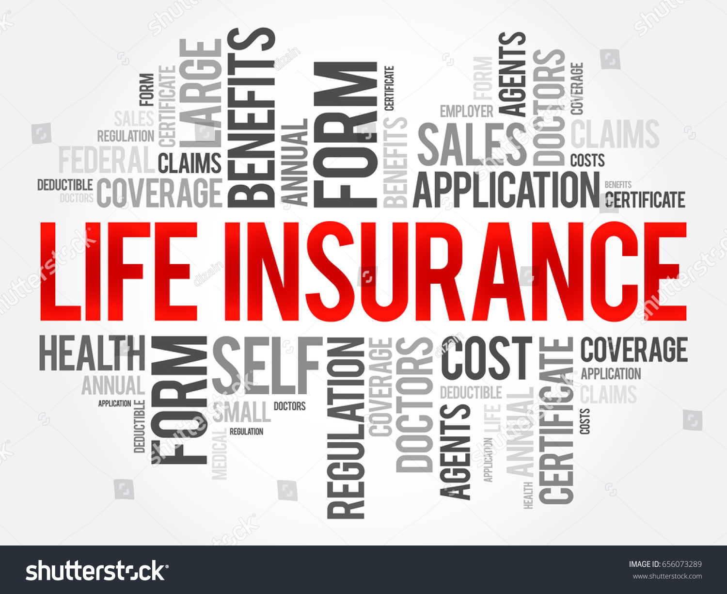 Insurance words stock illustration. Image of life