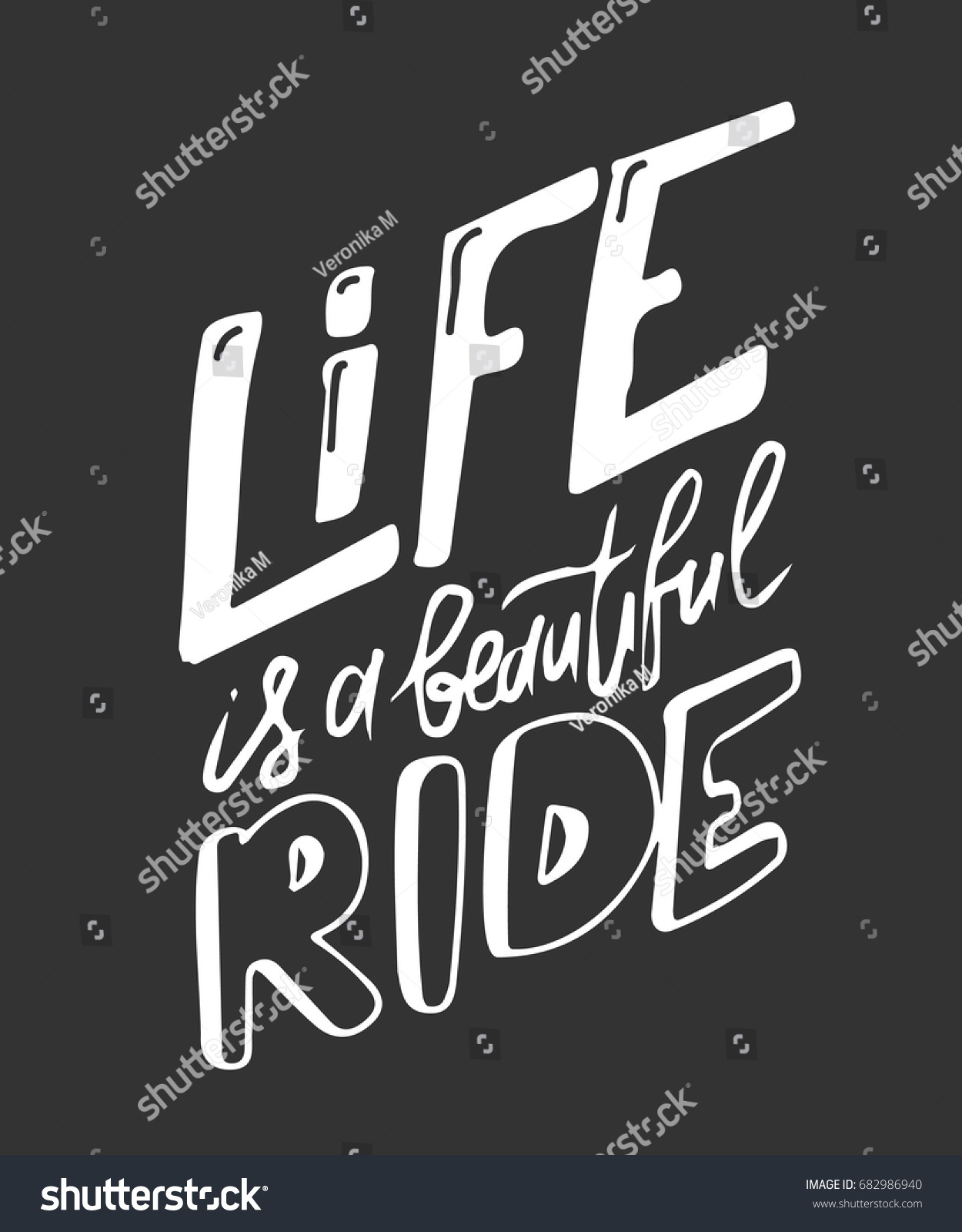 Life is a beautiful ride Motivation quote Bike hand drawn vintage vector illustration