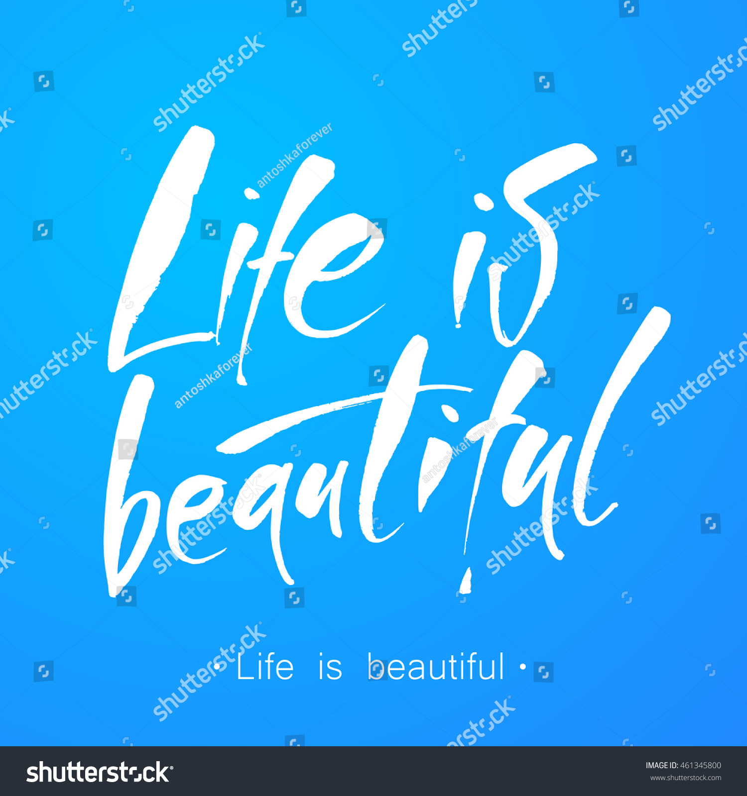 life is beautiful picture quotes life beautiful hand lettering positive life stock vector