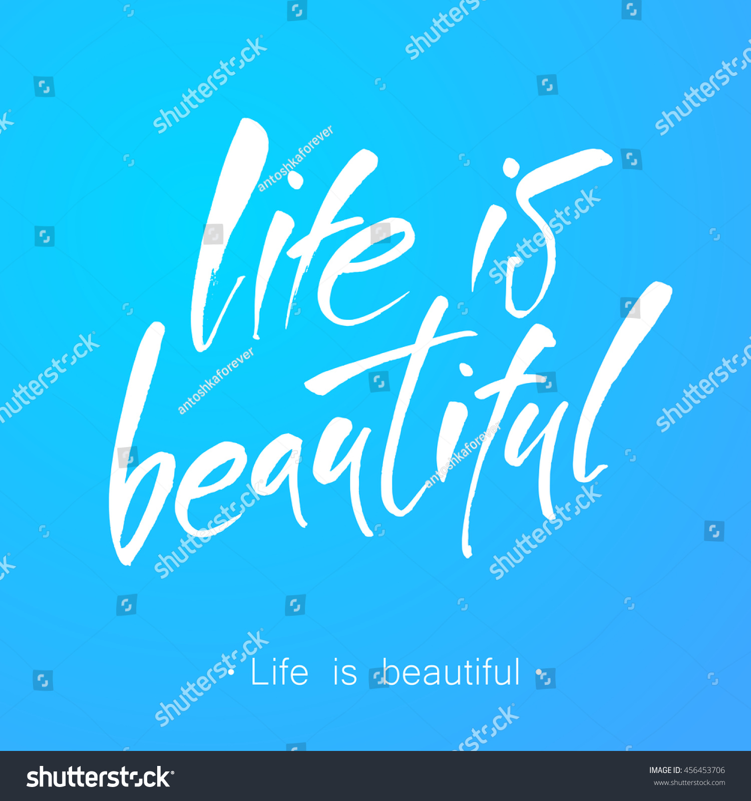 Life is beautiful Positive life quote It s a beautiful life Modern calligraphy