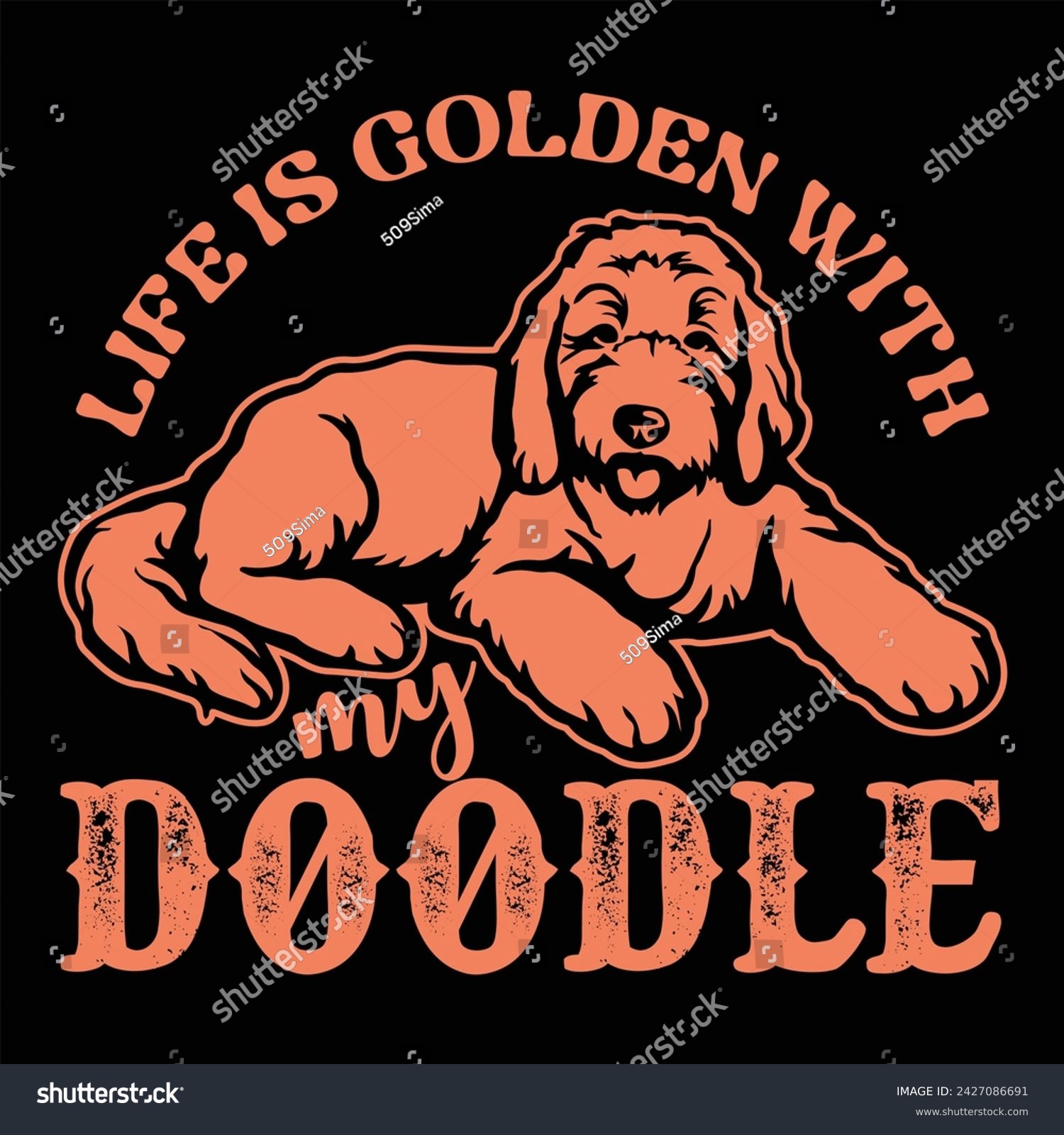 SVG of LIFE IS GOLDEN WITH MY DOODLE  DOG T-SHIRT DESIGN svg