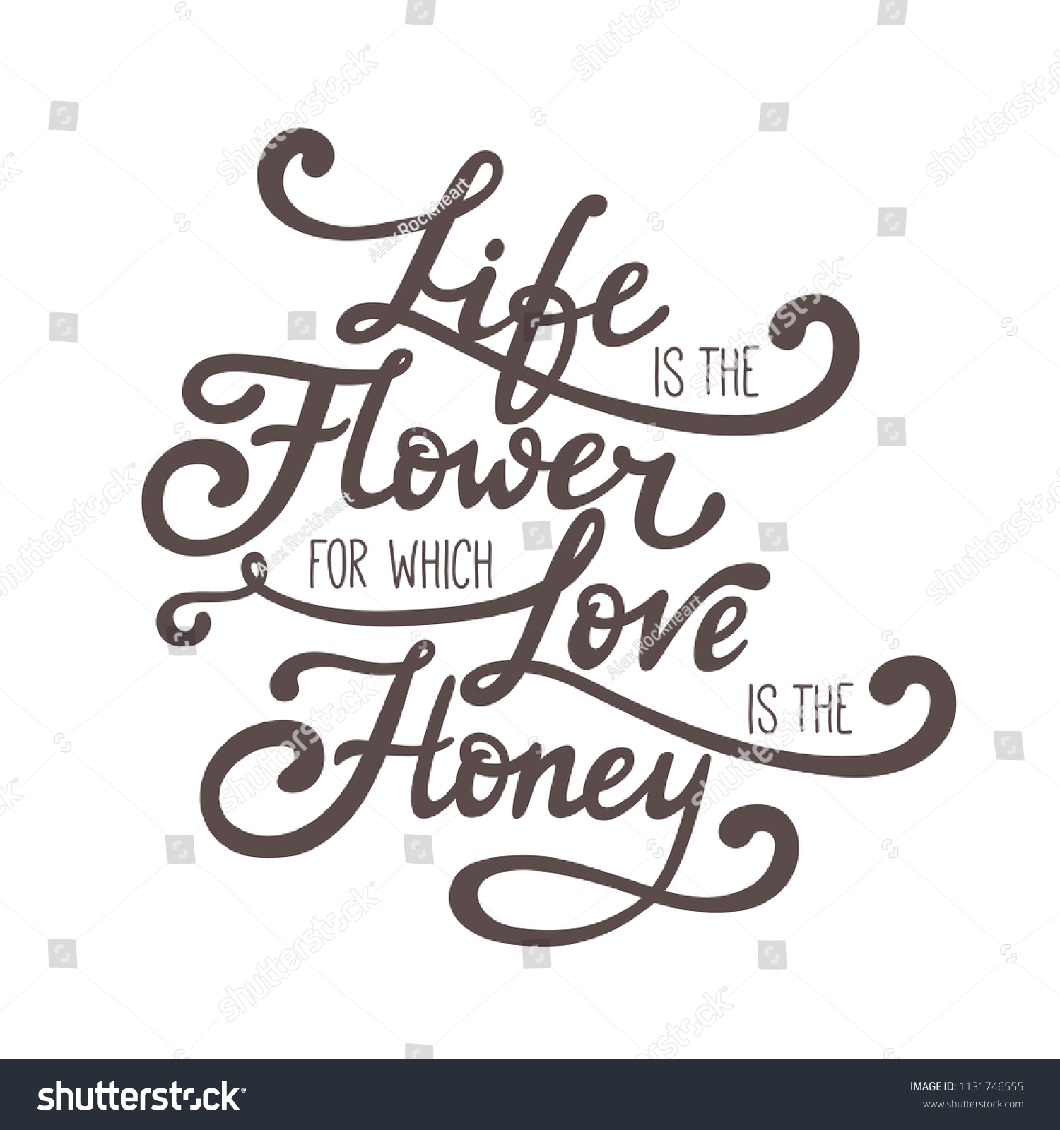 Life Flower Which Love Honey Hand Stock Vector Royalty Free