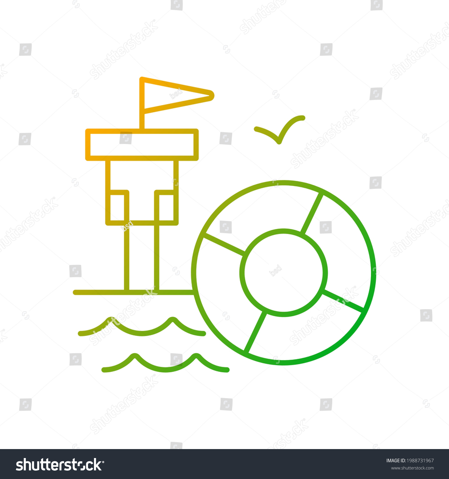 SVG of Lifeguarding training gradient linear vector icon. First aid. Water emergencies prevention and responding. Thin line color symbols. Modern style pictogram. Vector isolated outline drawing svg