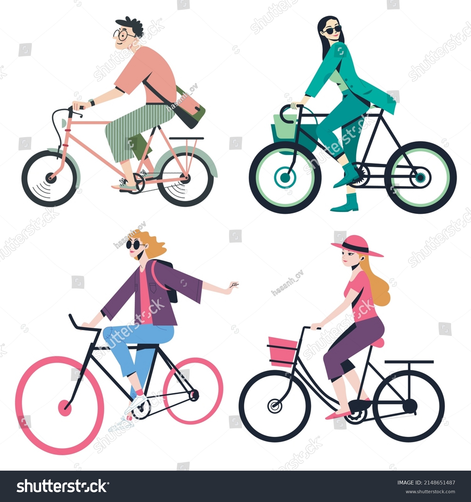 SVG of Lifestyle Icons Bicycle Riding Sketch Cartoon Characters SVG svg