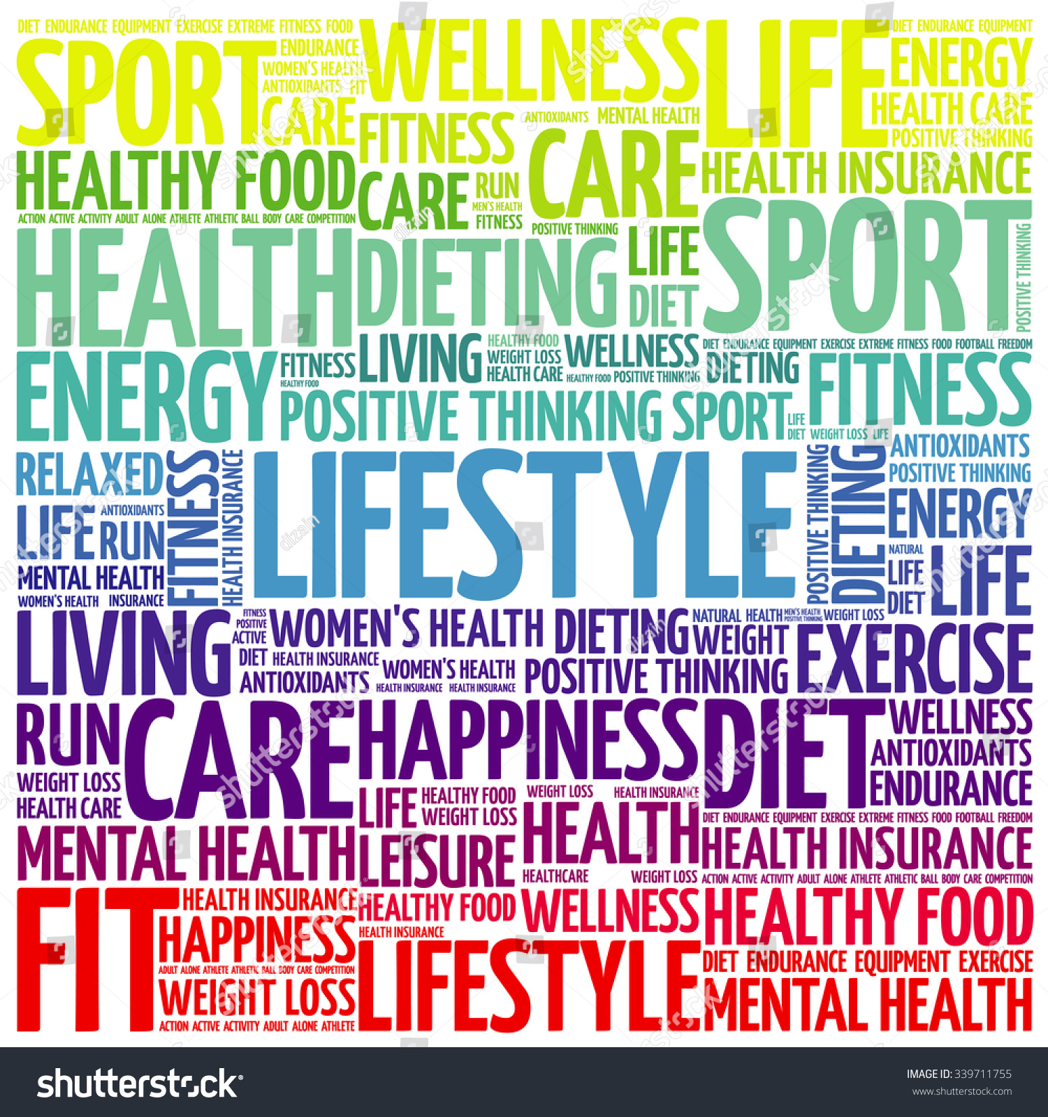 Lifestyle Word Cloud Background Health Concept Stock Vector (Royalty ...