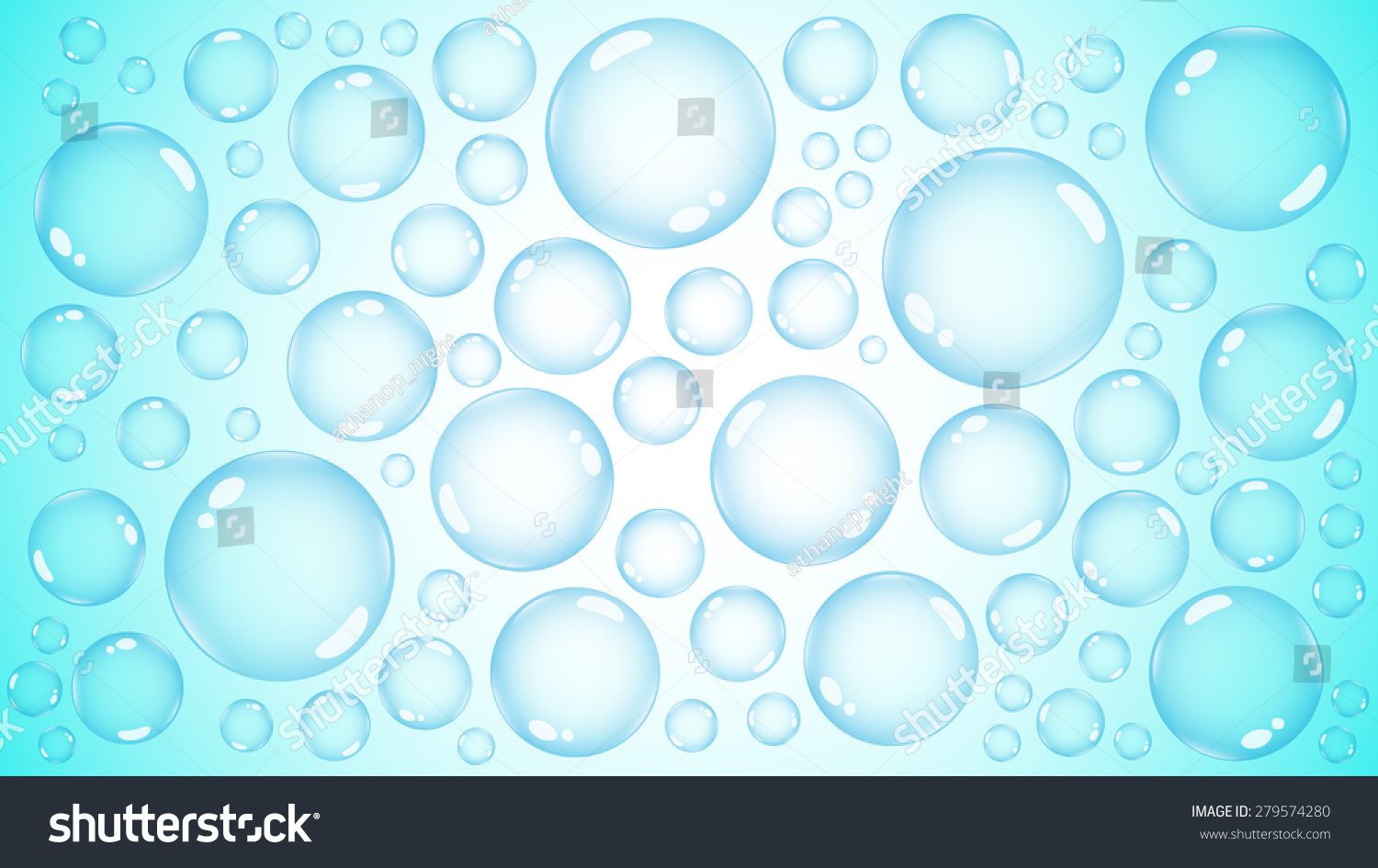 Light Blue Bubble Background Concept Fresh Stock Vector Royalty