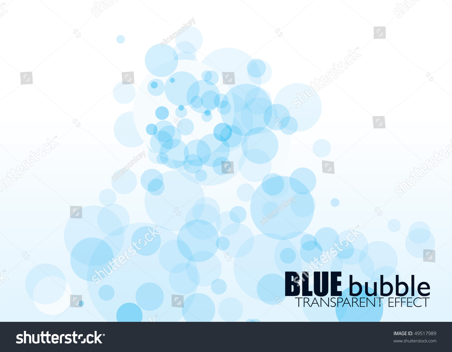 Light Blue Bubble Background Transparent Effect Stock Vector (Royalty