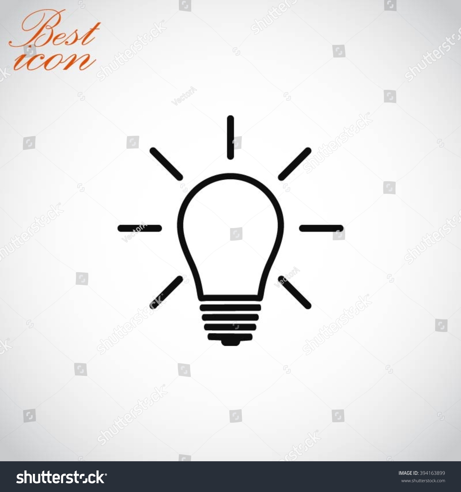 Light Bulb Icon Stock Vector 394163899 : Shutterstock