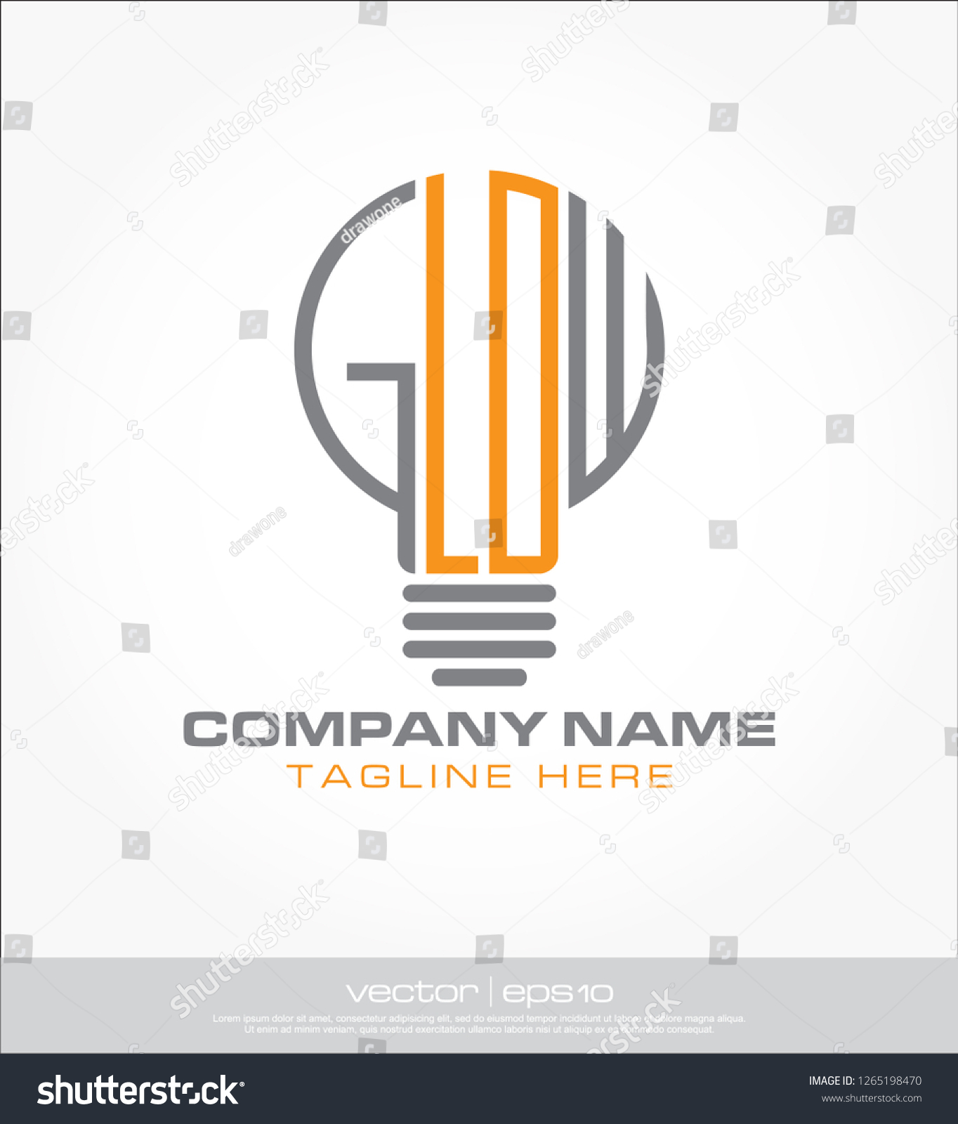 Light Bulb Logo Glow Vector Stock Vector (Royalty Free) 1265198470 ...