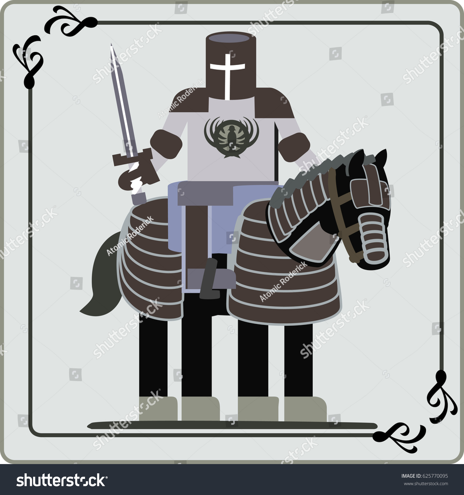 Light Colored Knight Helmet Armor On Stock Vector (Royalty Free ...