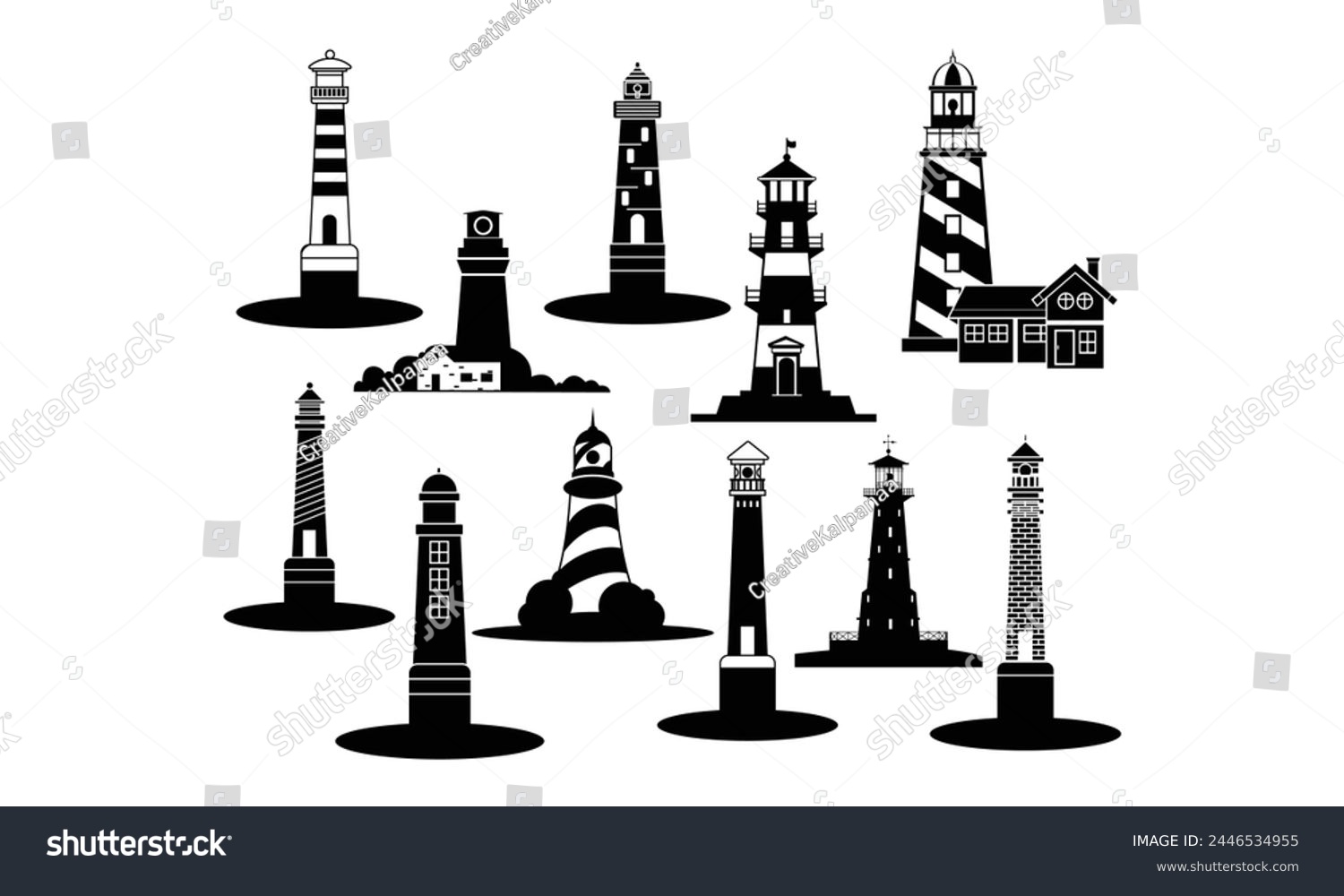 SVG of Light house SVG,, Gift boxes Silhouette, Gift boxes Cut File, Gift boxes cutting files, printable design, Clipart, svg