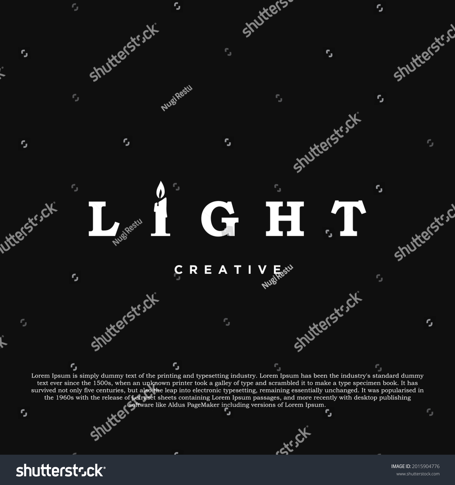 SVG of Light logotype design vector. light with candle creative logo isolated on black background svg