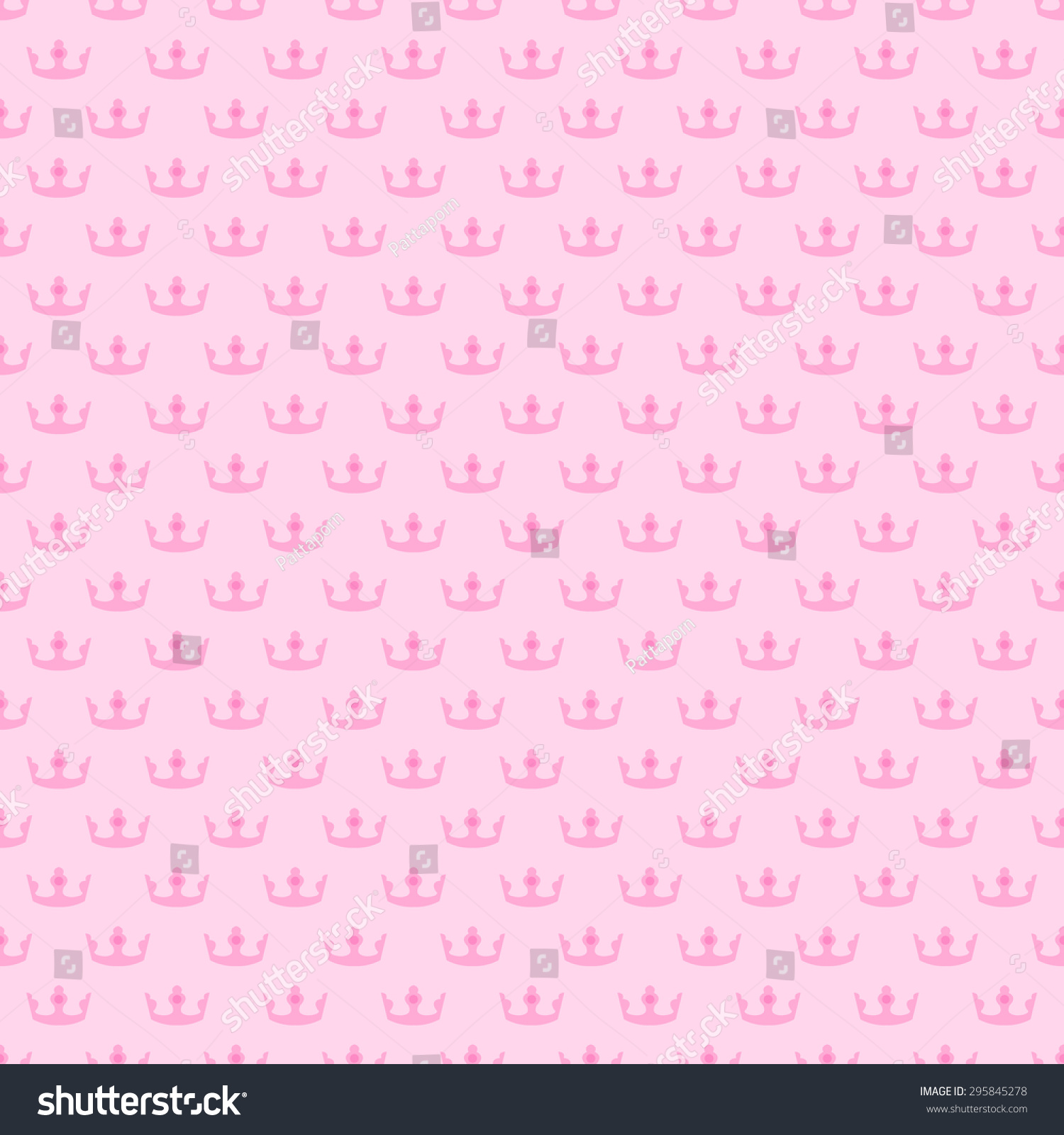 Light Pink Pink Princess Crowns Pattern Stock Vector 295845278 ...