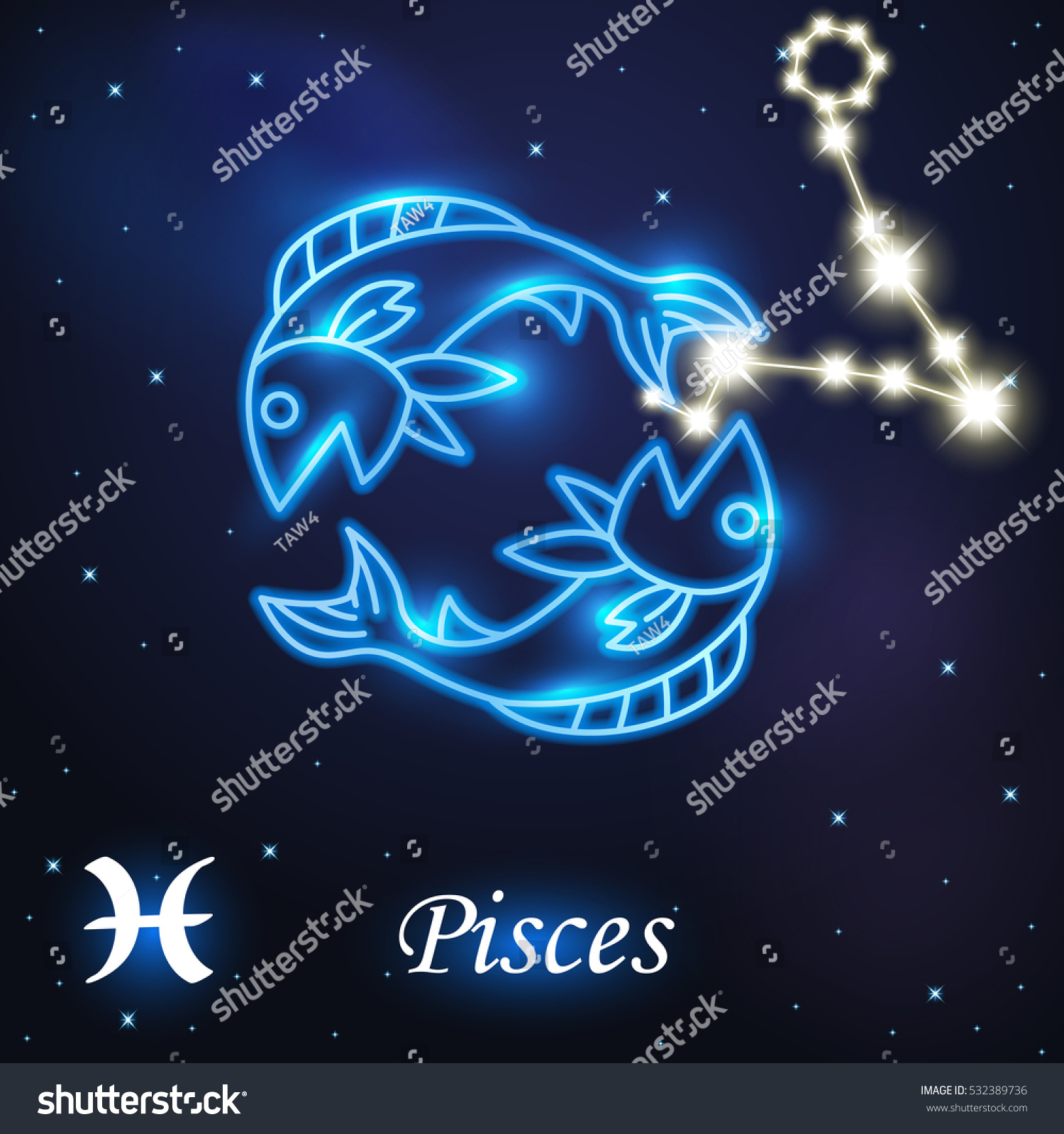 Download Light Symbol Fish Pisces Zodiac Horoscope Stock Vector ...