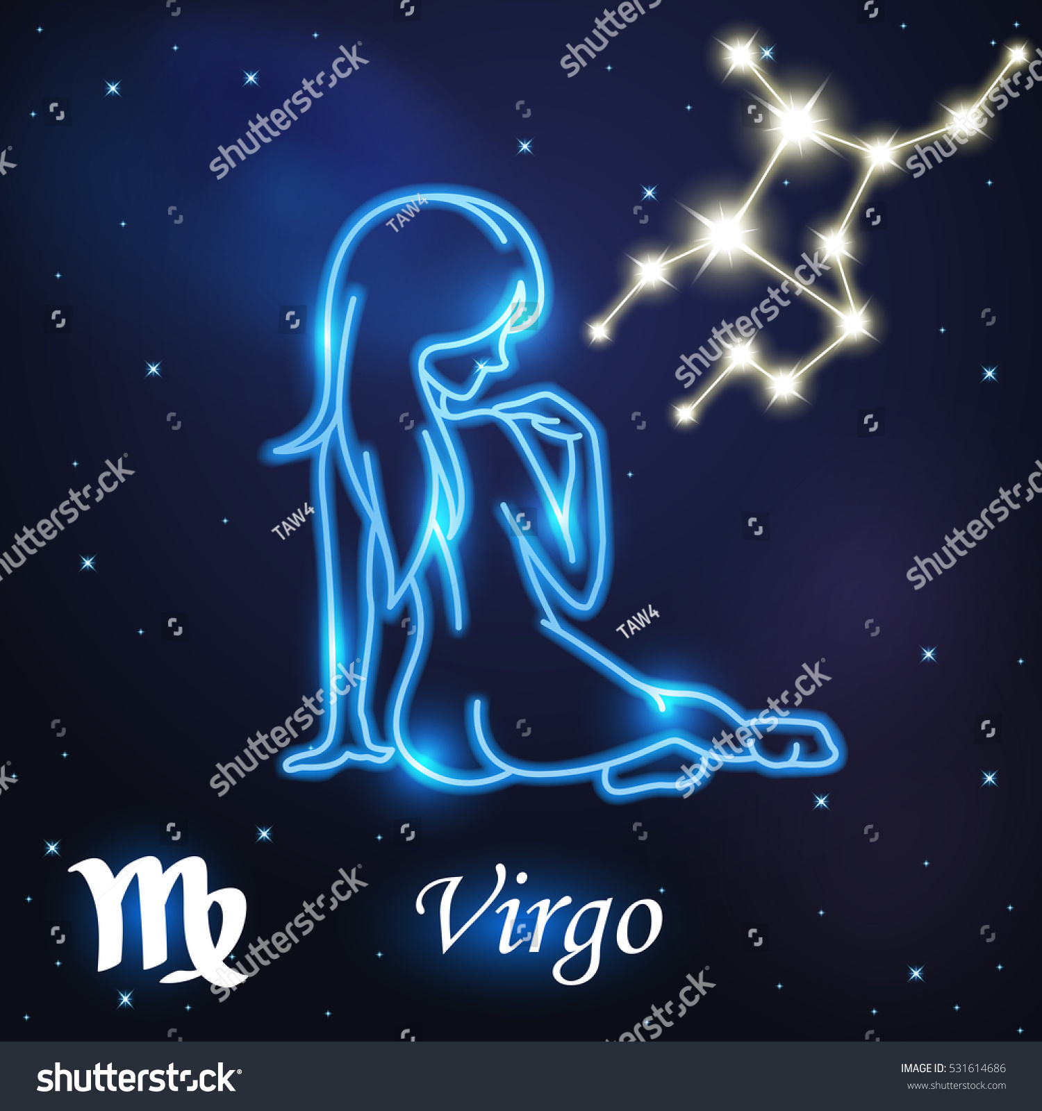 Light Symbol Women Virgo Zodiac Horoscope Stock Vector (Royalty Free ...