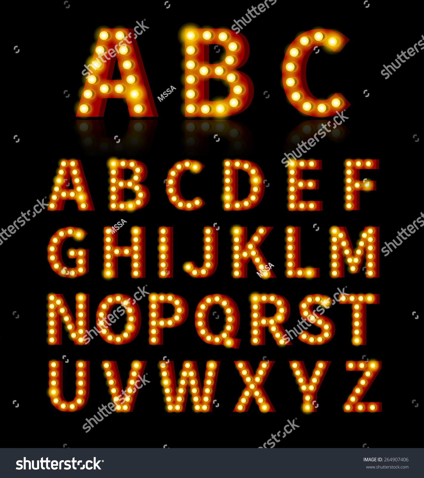 Lightbulb Font Text Sign Bulb Bright Stock Vector 264907406 - Shutterstock